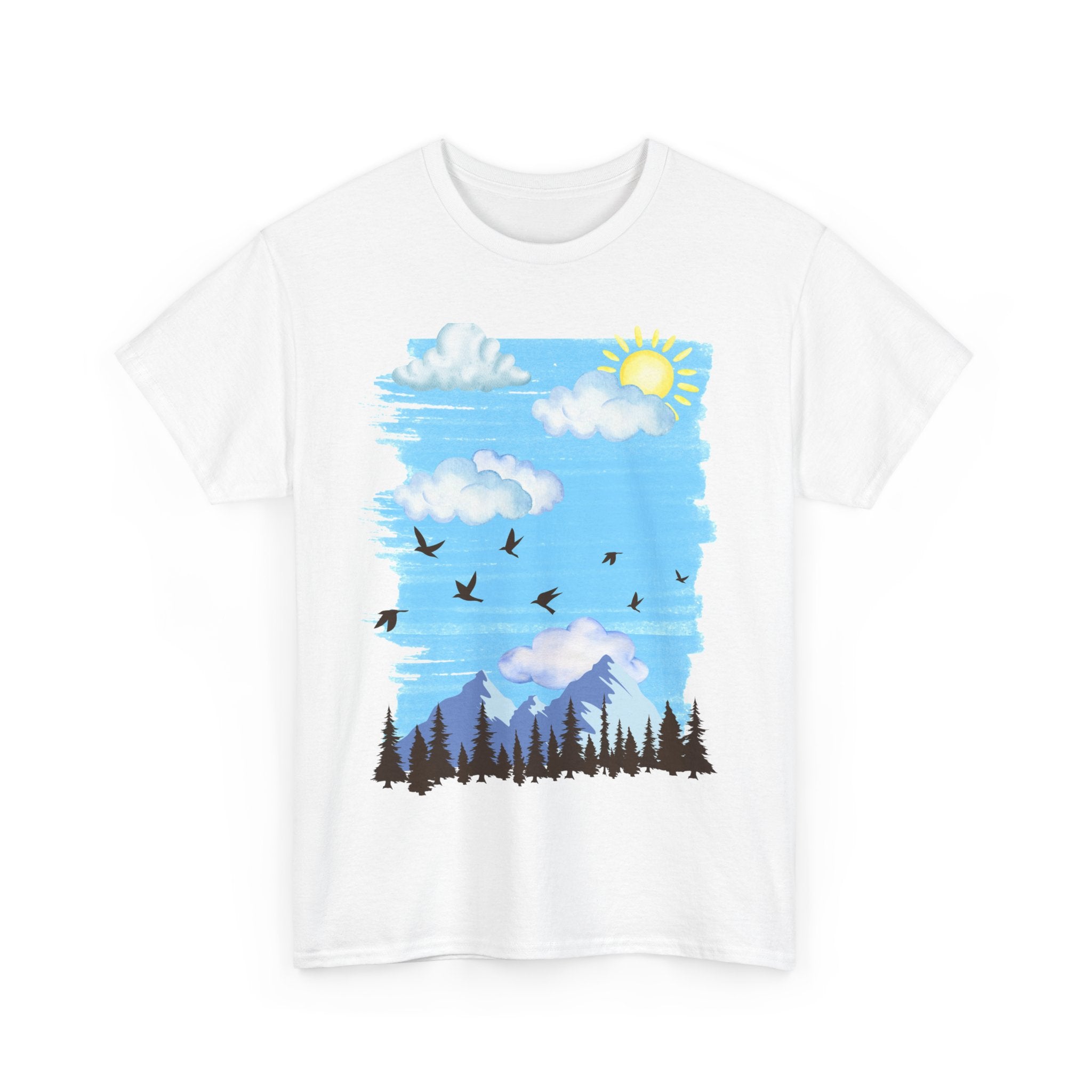 Sunny Sky Nature Tee, Comfortable T-Shirt for Outdoor Lovers, Unisex Tee for Hiking, Gifts for Nature Enthusiasts, Casual Wear, Summer Style