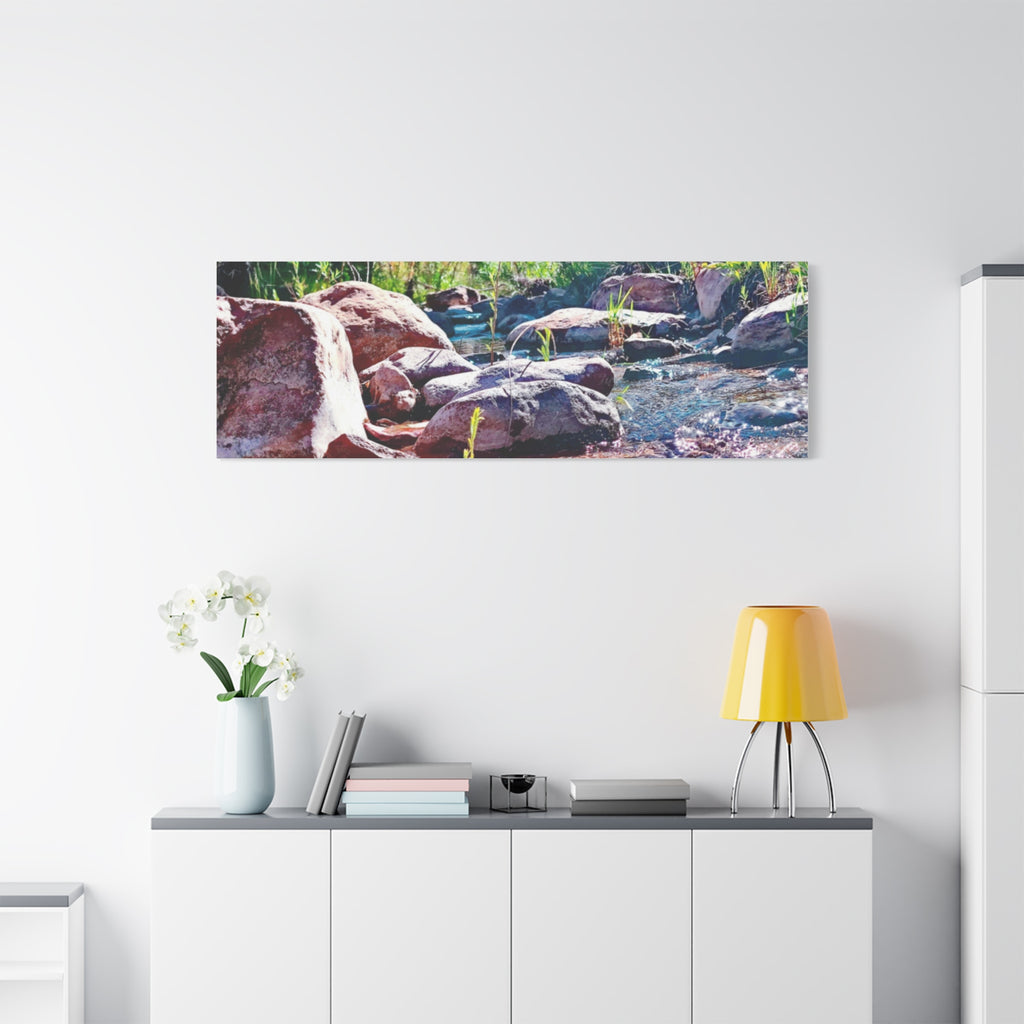 White Water Stream Art Canvas