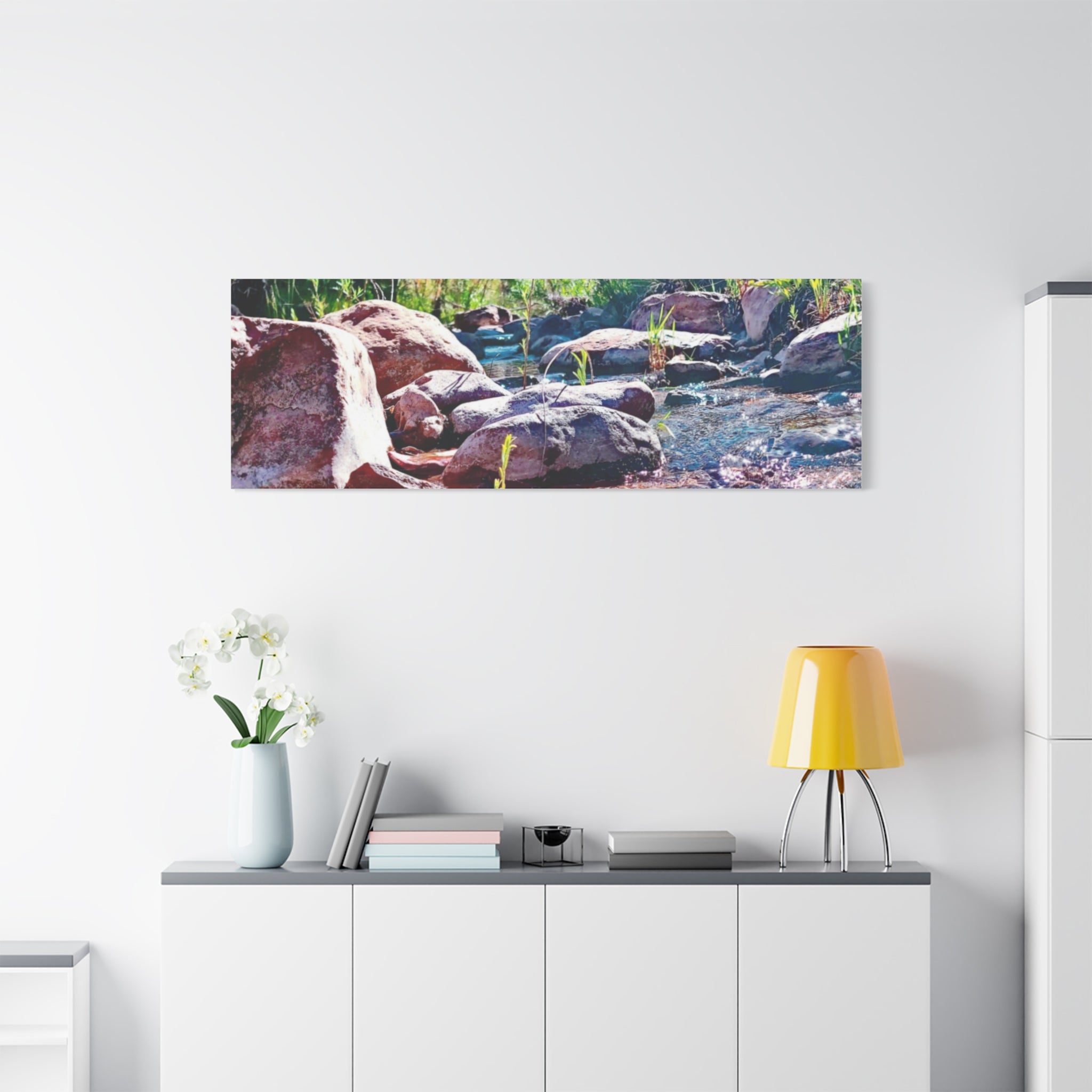 White Water Stream Art Canvas