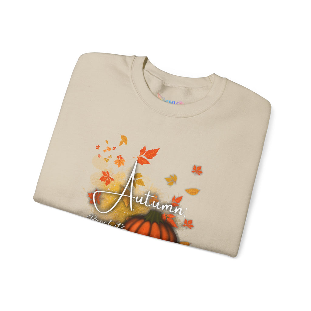 Autumn Vibes Crewneck Sweatshirt - Fall Fashion, Pumpkin Sweatshirt, Cozy Sweater for Thanksgiving, Seasonal Apparel, Autumn Gift