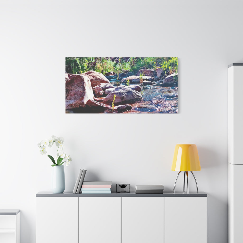 White Water Stream Art Canvas