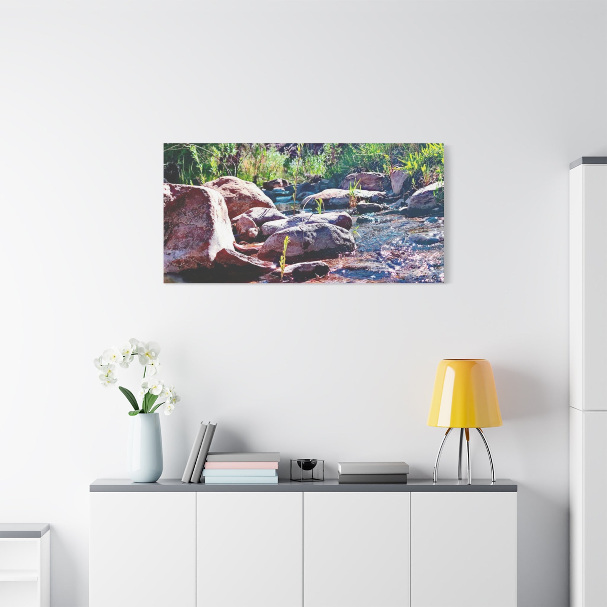 White Water Stream Art Canvas