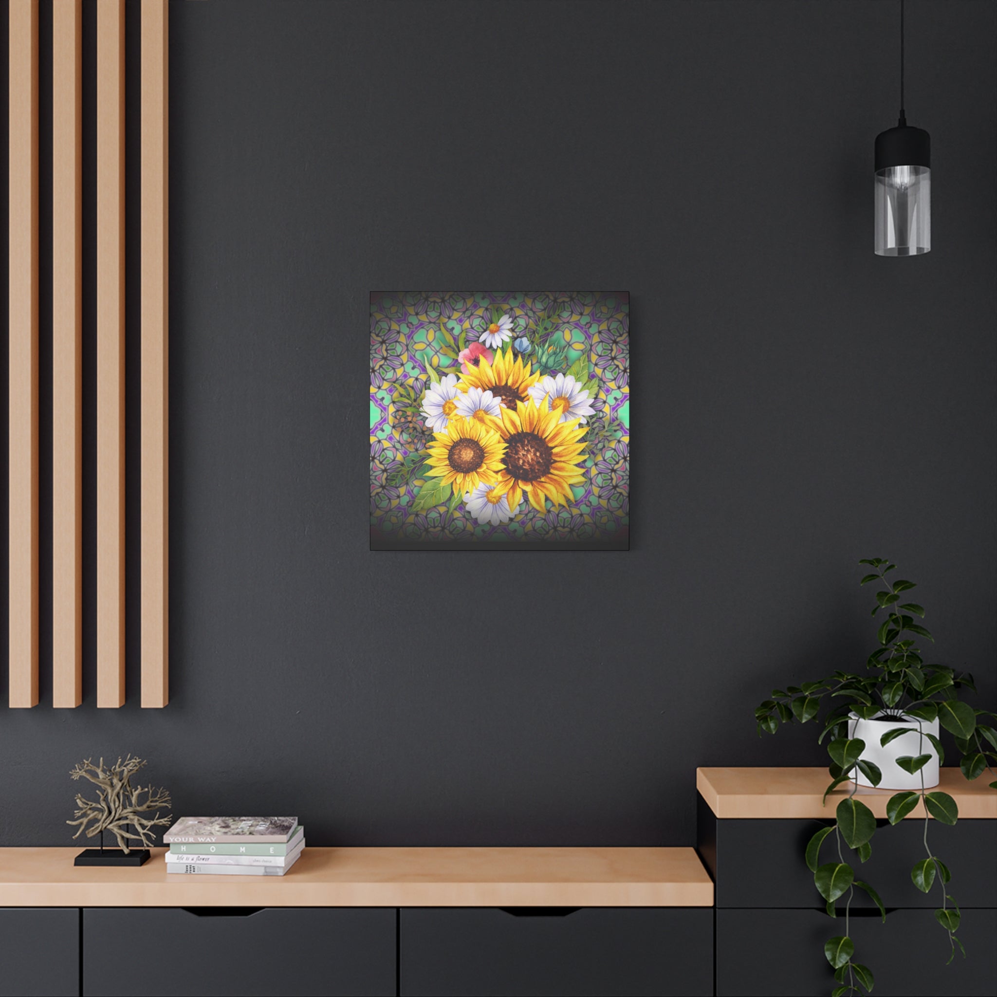 Floral Art Canvas Print, Wall Décor for Home, Gift for Flower Lovers, Botanical Wall Art, Sunflower Canvas