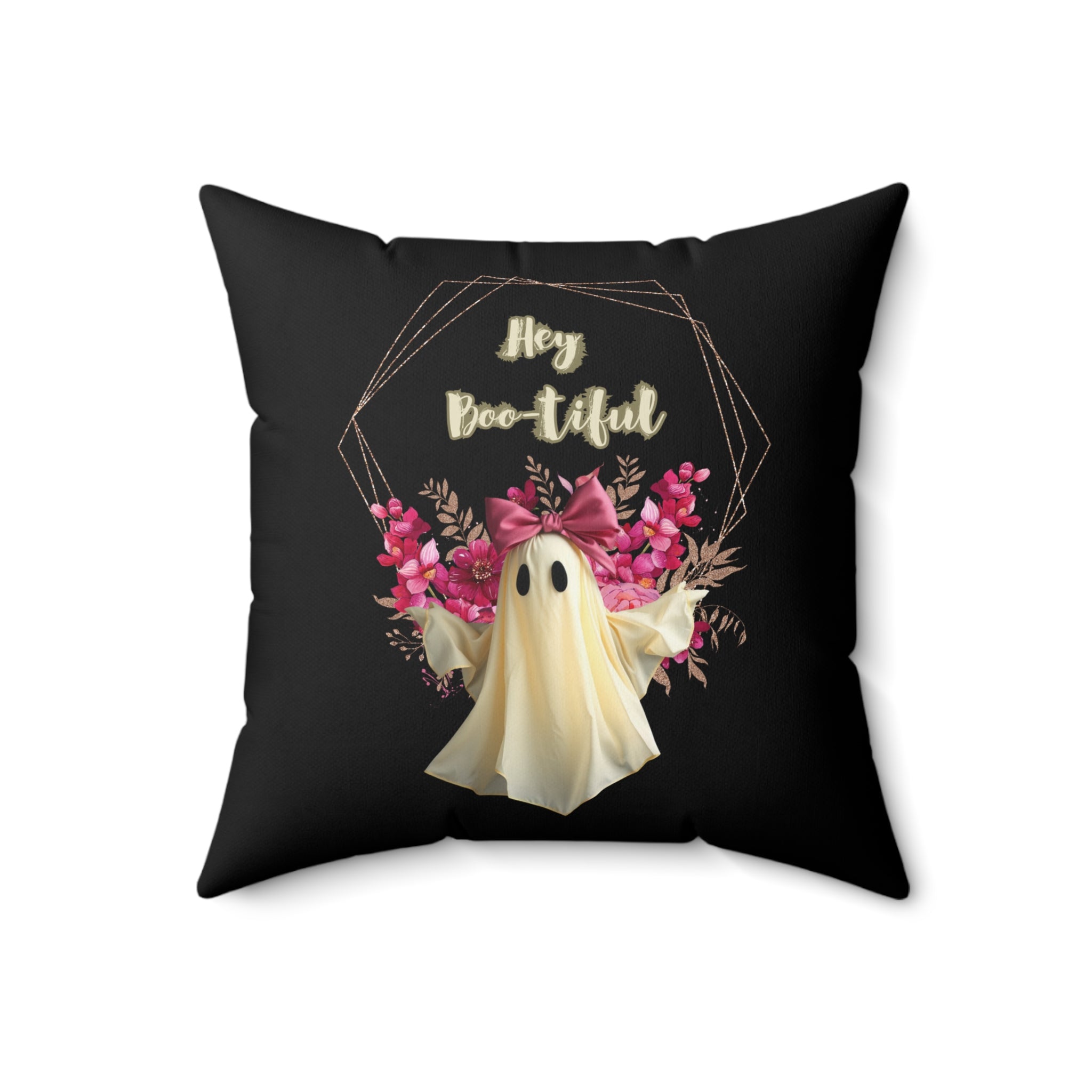 Hey Boo-tiful Halloween Pillow, Decorative Cushion, Ghost Home Decor, Spooky Pillow, Fall Decoration, Halloween Gift