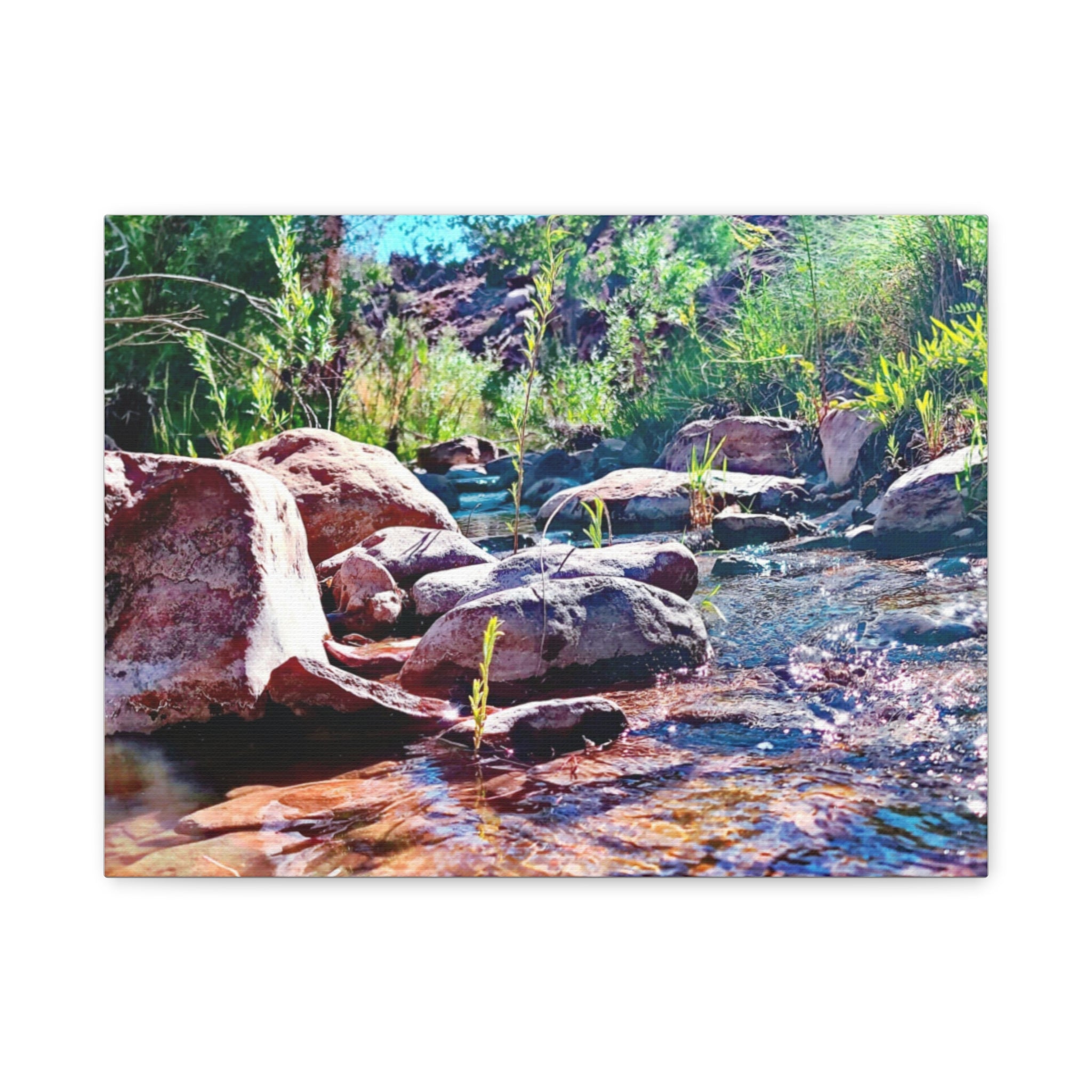 White Water Stream Art Canvas