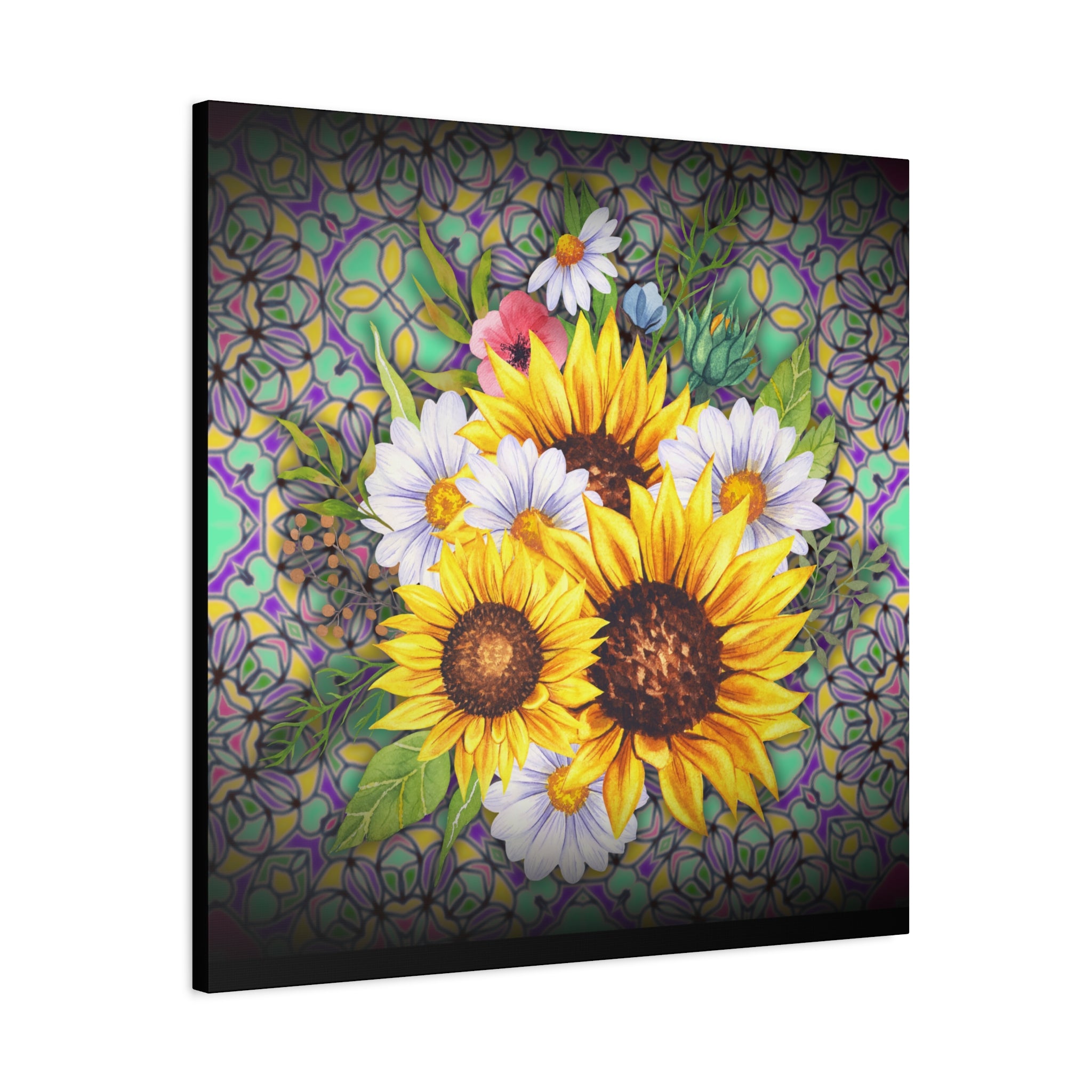 Floral Art Canvas Print, Wall Décor for Home, Gift for Flower Lovers, Botanical Wall Art, Sunflower Canvas