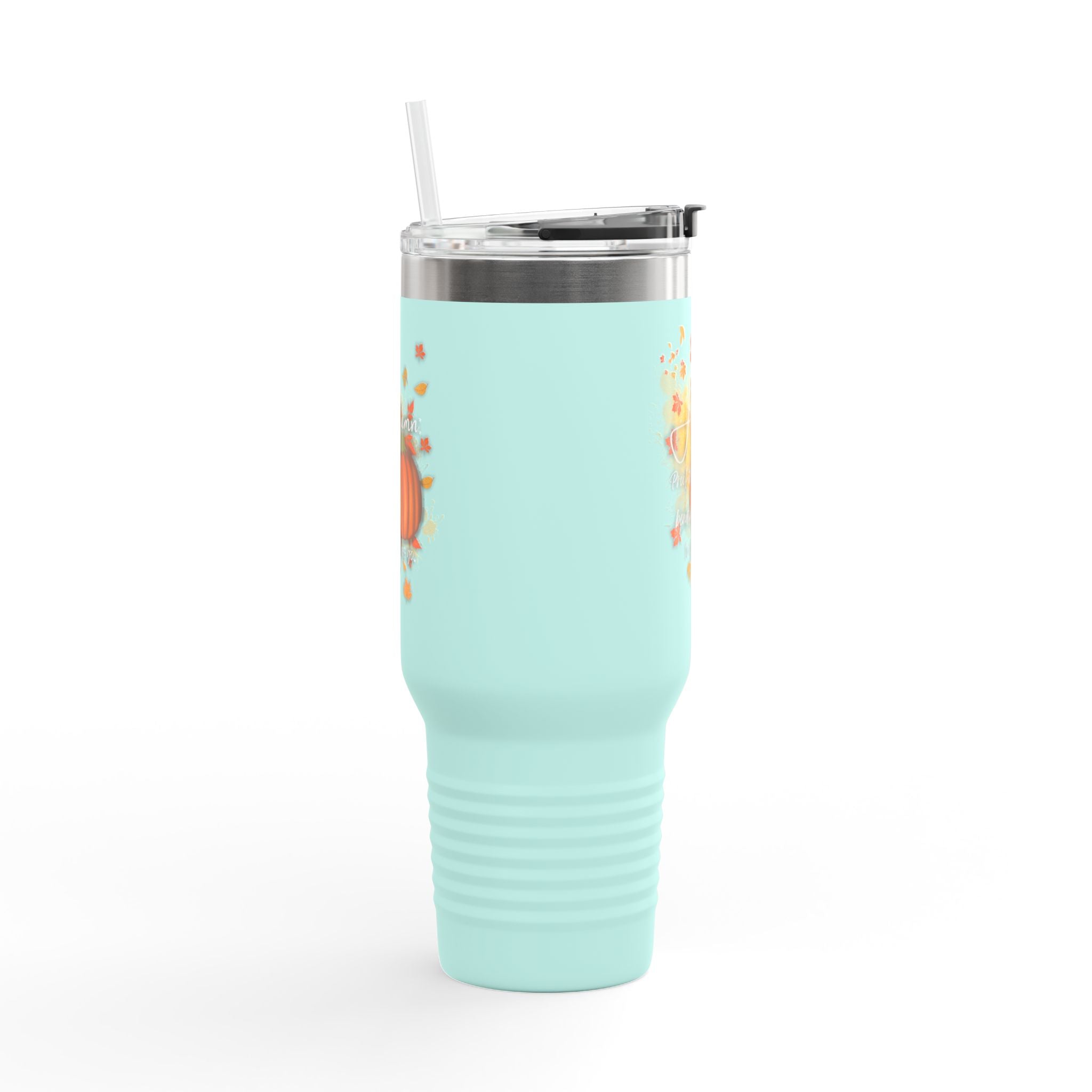 Autumn Insulated Travel Mug, 40oz | Fall Coffee Cup, Pumpkin Design, Holiday Gift, Travel Drinkware, Seasonal Beverage Container