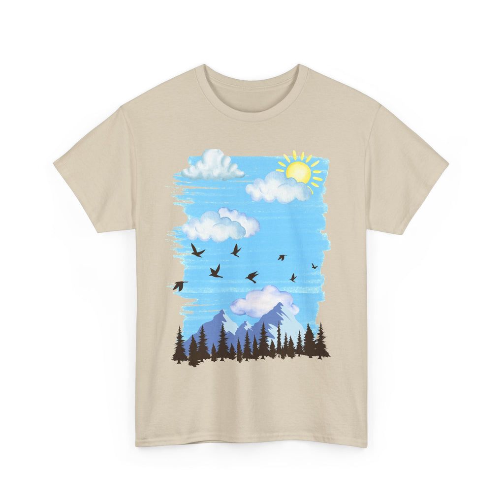 Sunny Sky Nature Tee, Comfortable T-Shirt for Outdoor Lovers, Unisex Tee for Hiking, Gifts for Nature Enthusiasts, Casual Wear, Summer Style