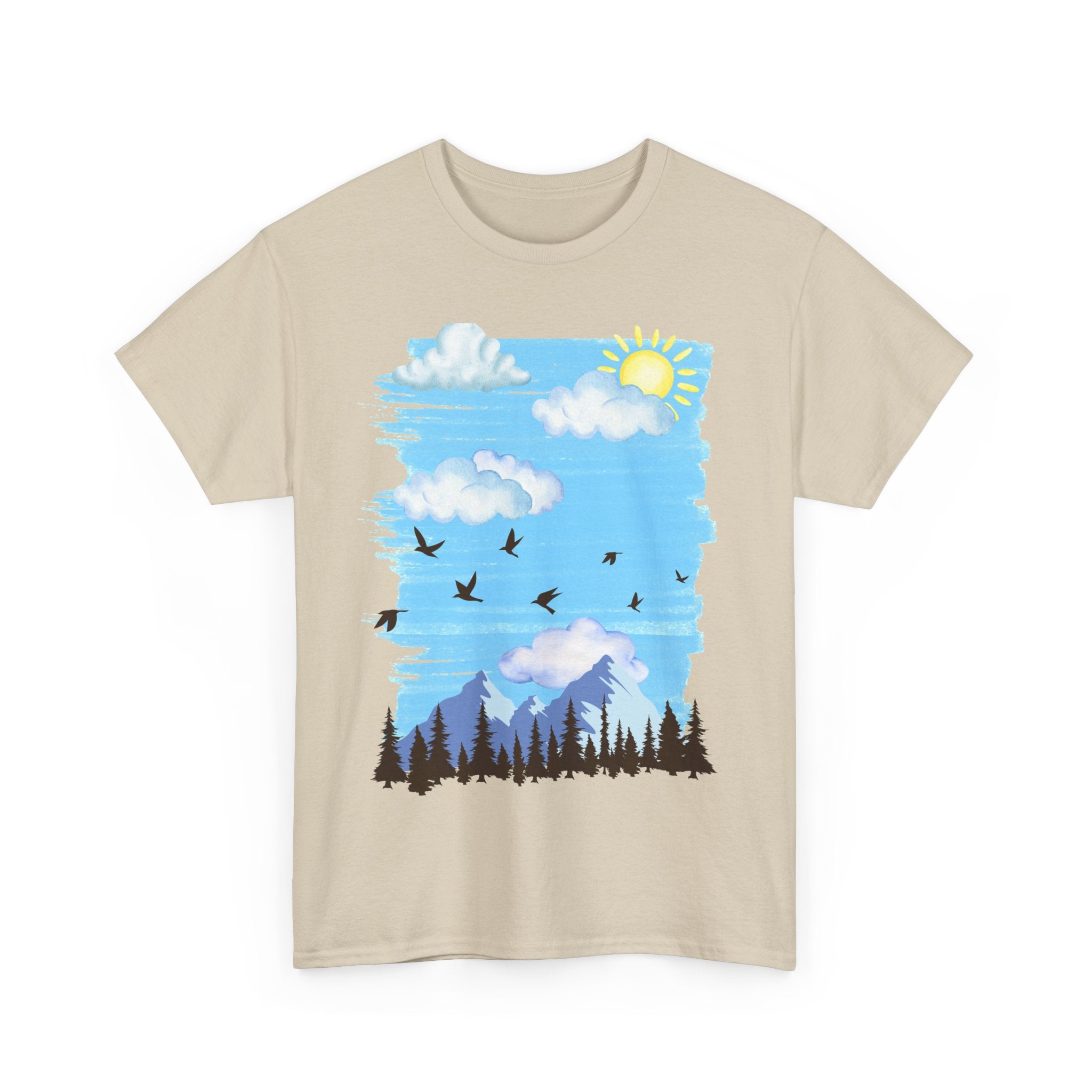 Sunny Sky Nature Tee, Comfortable T-Shirt for Outdoor Lovers, Unisex Tee for Hiking, Gifts for Nature Enthusiasts, Casual Wear, Summer Style