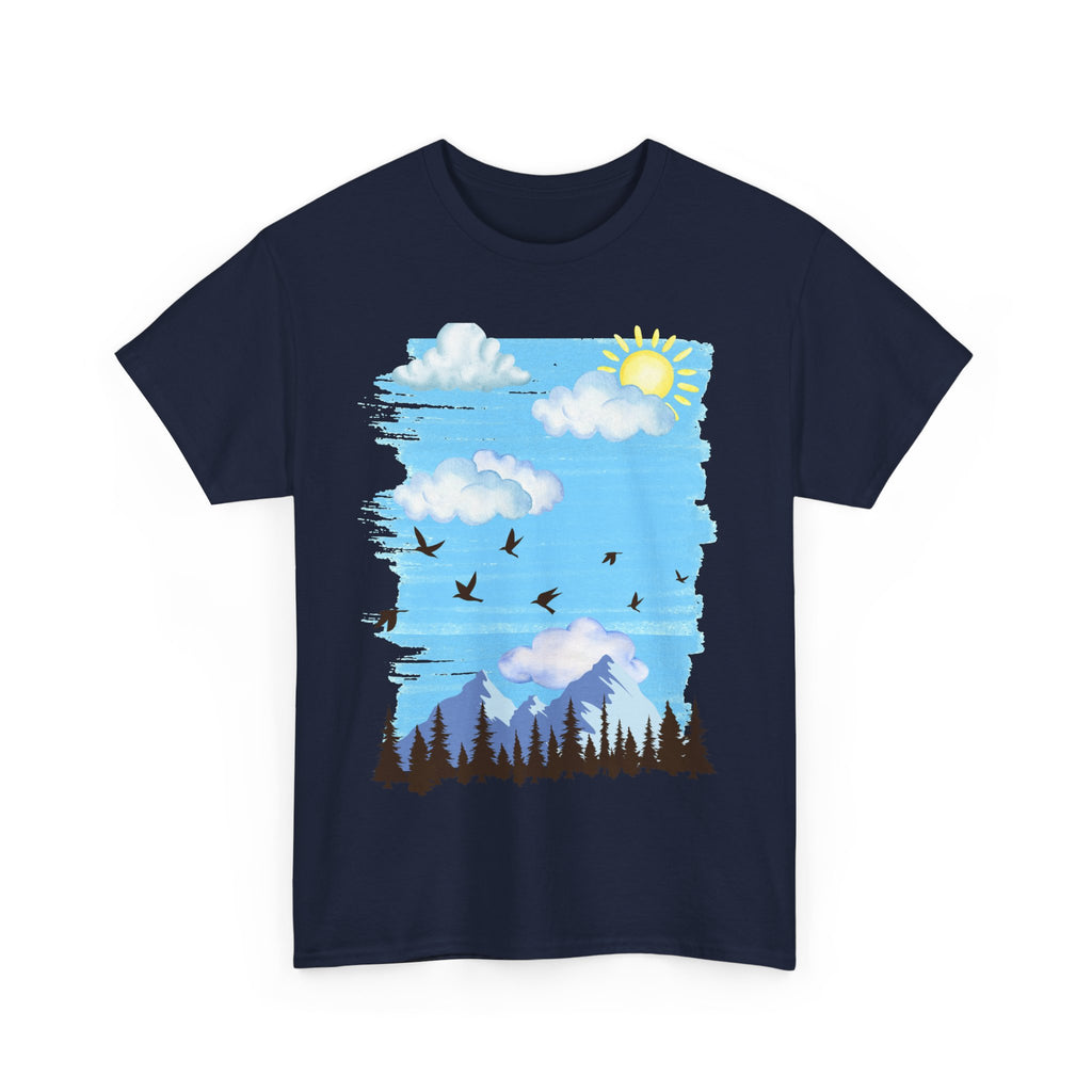 Sunny Sky Nature Tee, Comfortable T-Shirt for Outdoor Lovers, Unisex Tee for Hiking, Gifts for Nature Enthusiasts, Casual Wear, Summer Style