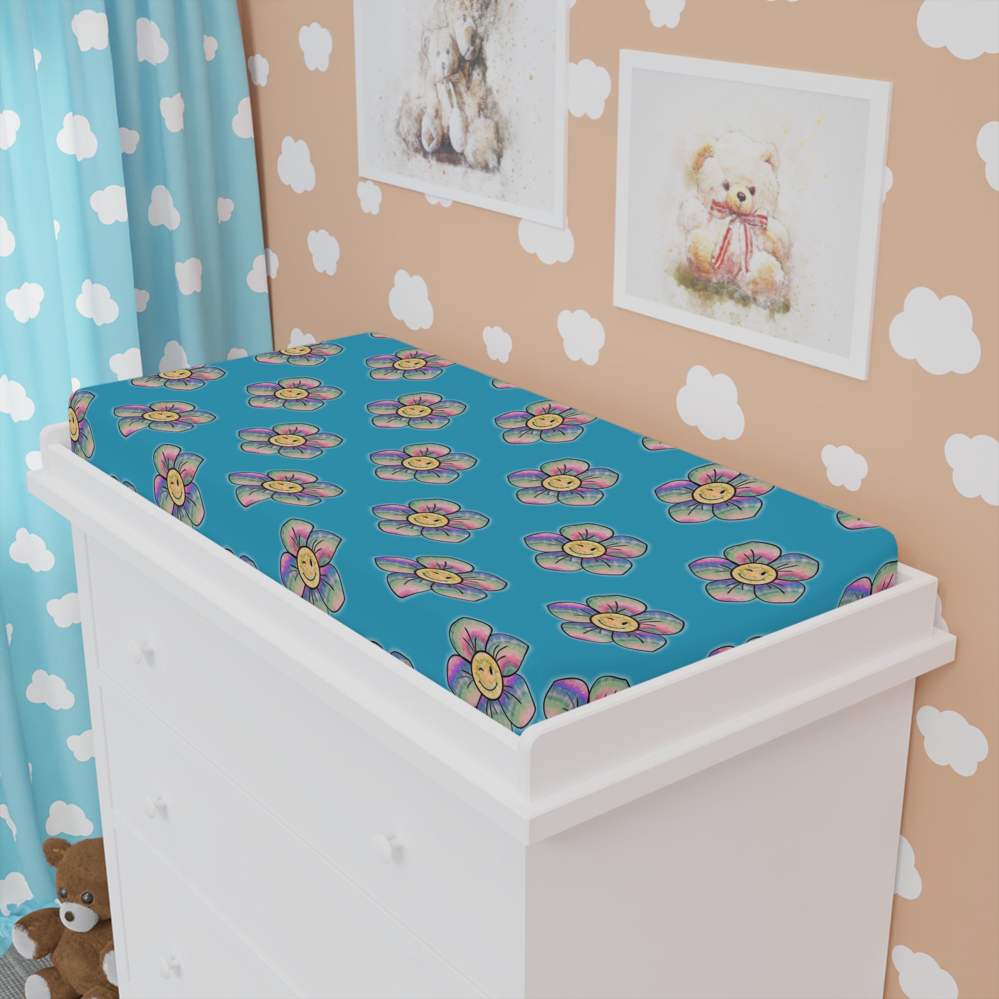 Floral Baby Changing Pad Cover, Cute Floral Design, Nursery Decor, Baby Shower Gift, Infant Changing Station, Soft & Stylish