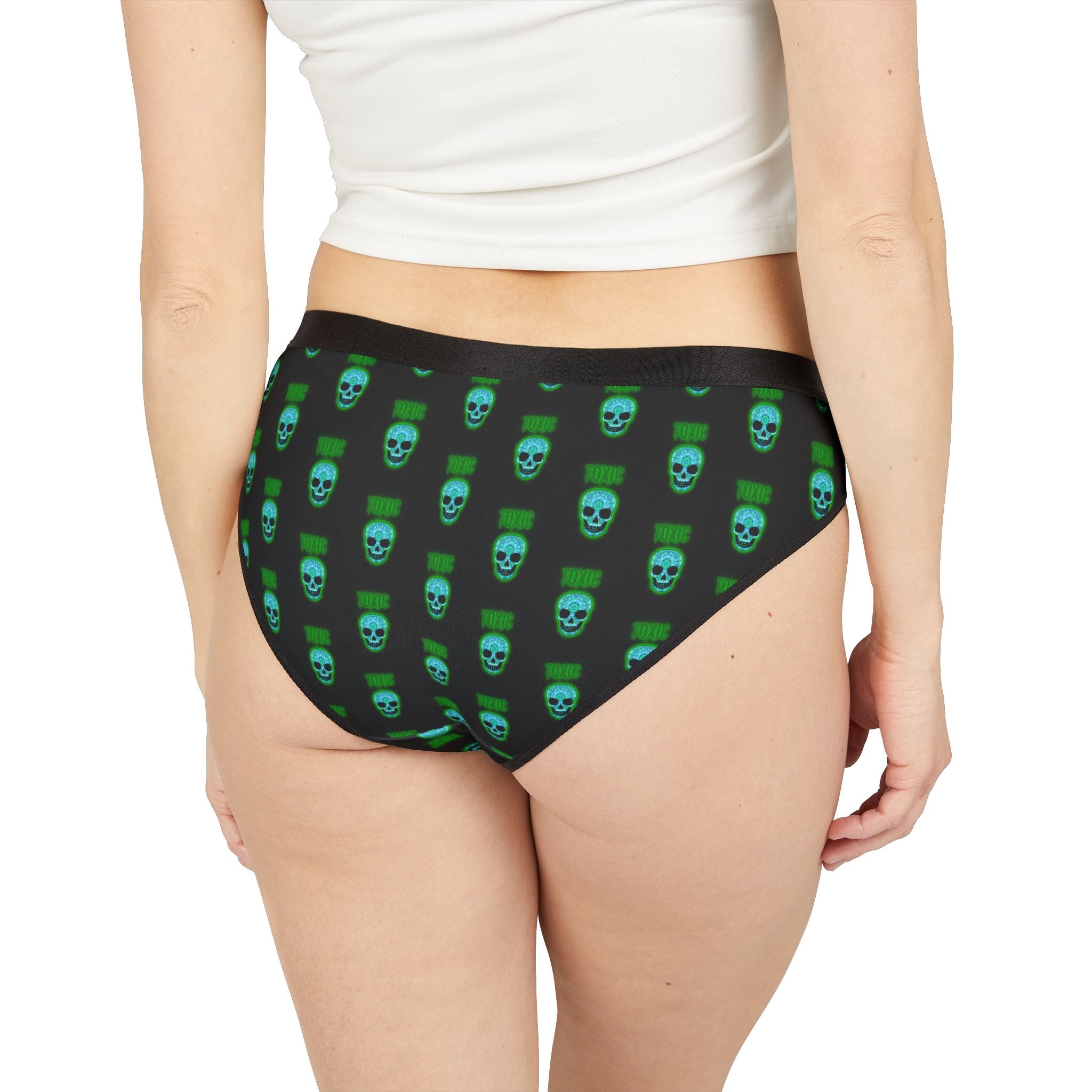 Gothic Skull Print Women's Underwear, Edgy Loungewear, Unique Everyday Wear, Halloween Gift, Fun Mood, AOP Panties