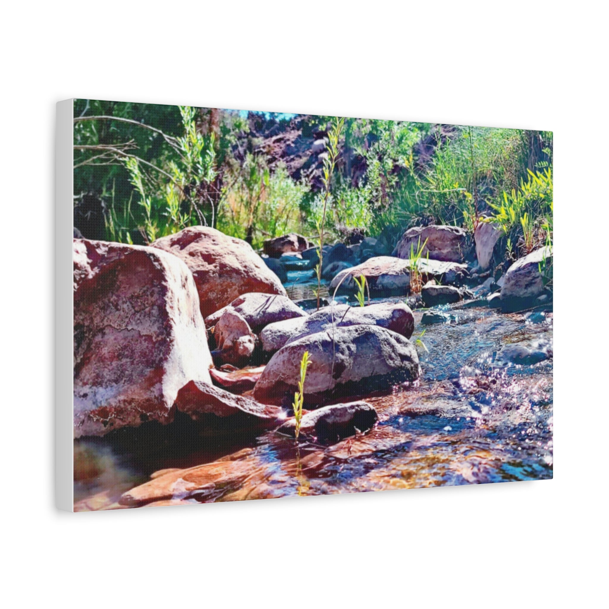 White Water Stream Art Canvas