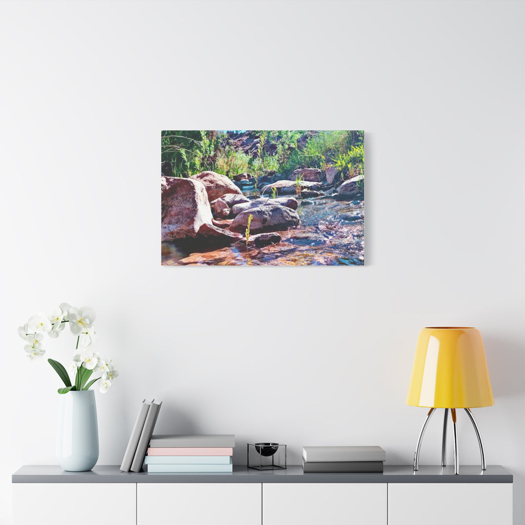 White Water Stream Art Canvas