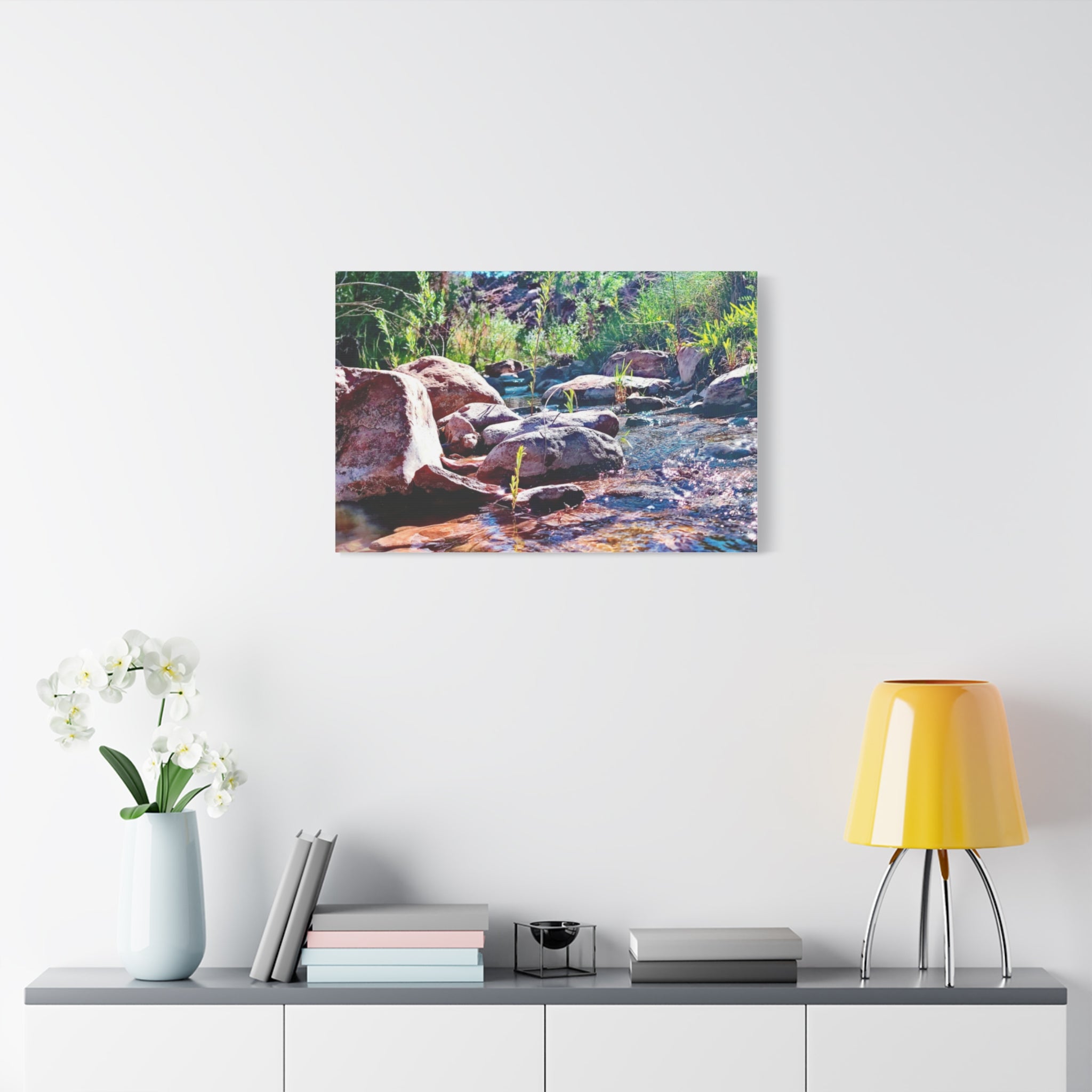White Water Stream Art Canvas