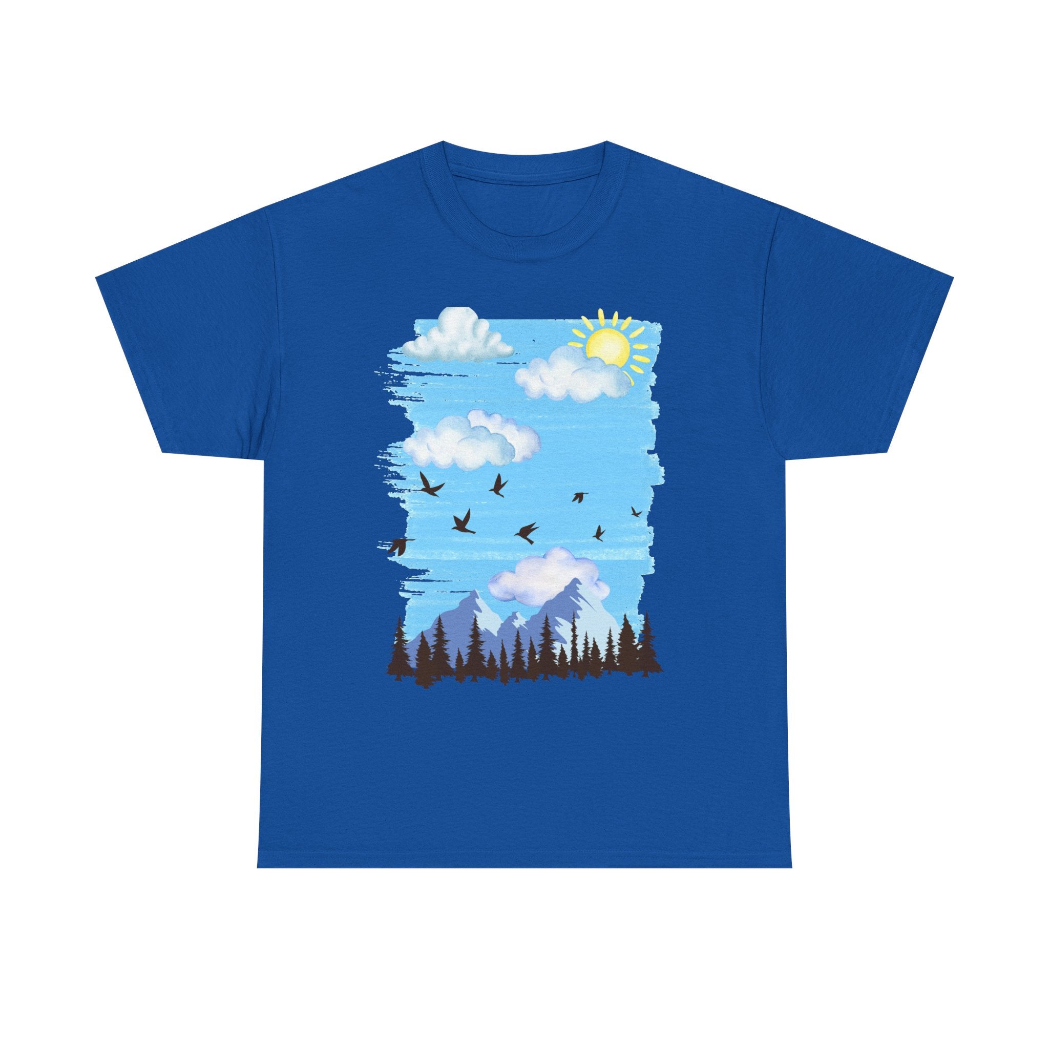 Sunny Sky Nature Tee, Comfortable T-Shirt for Outdoor Lovers, Unisex Tee for Hiking, Gifts for Nature Enthusiasts, Casual Wear, Summer Style