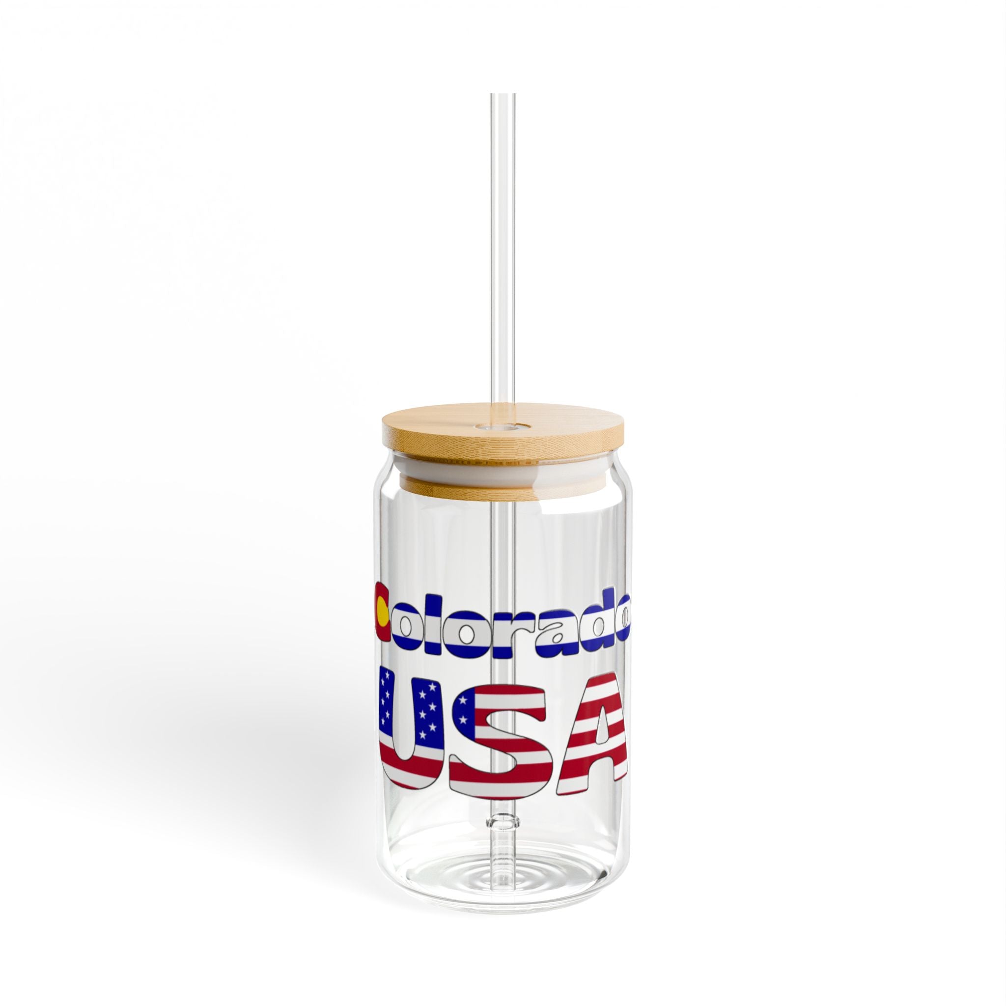 Patriotic Sipper Glass, 16oz | Colorado USA Theme, Perfect for Outdoors, Parties, Summer Celebrations, BBQs, Gifts