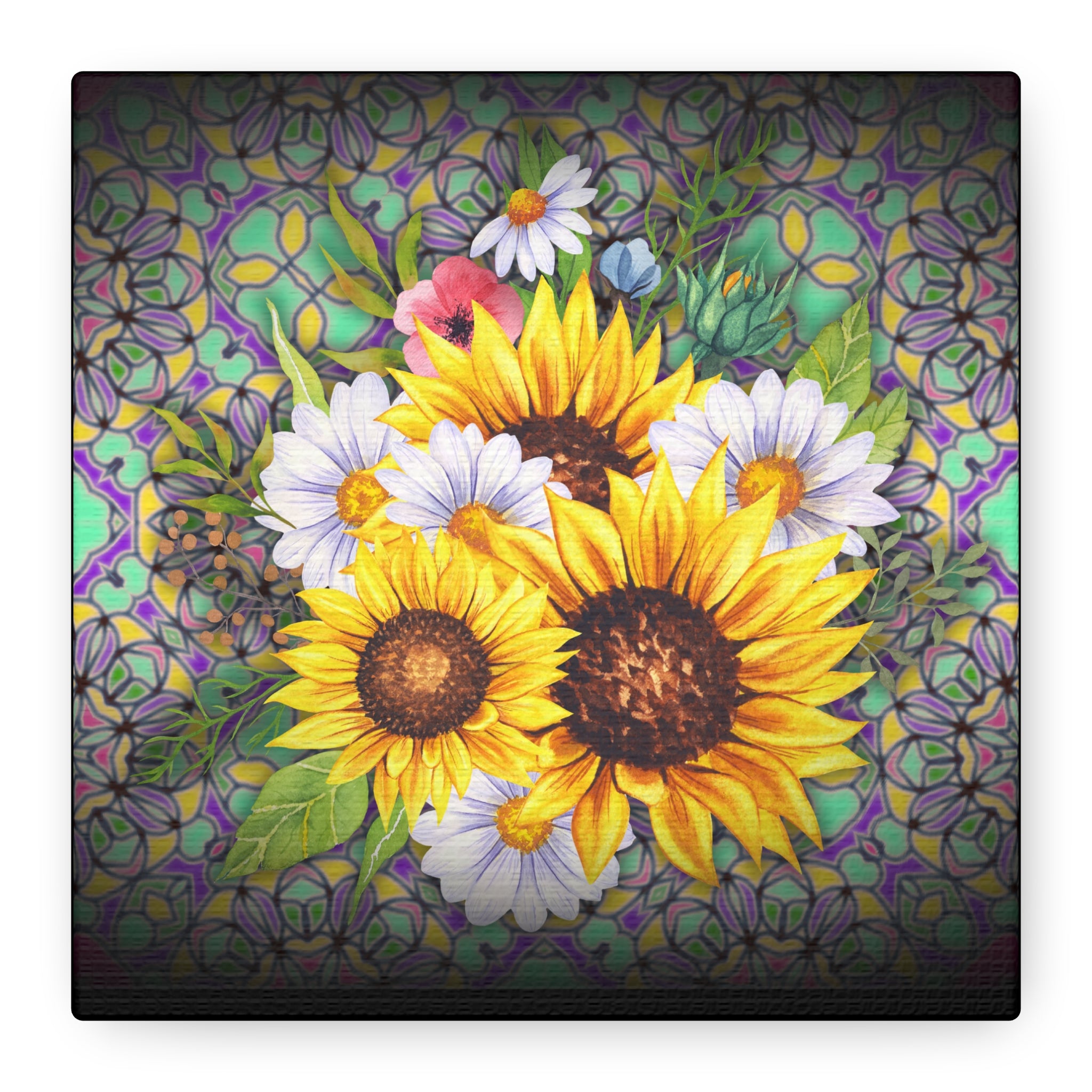 Floral Art Canvas Print, Wall Décor for Home, Gift for Flower Lovers, Botanical Wall Art, Sunflower Canvas