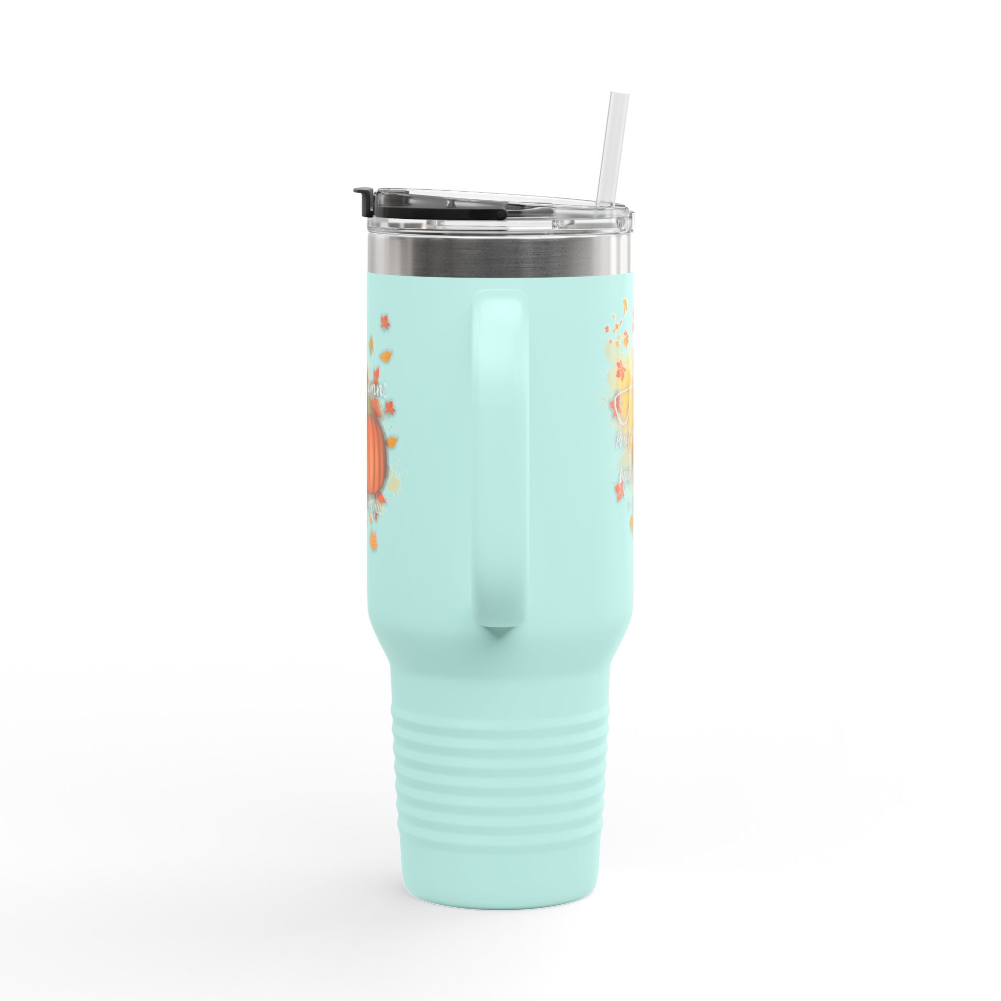 Autumn Insulated Travel Mug, 40oz | Fall Coffee Cup, Pumpkin Design, Holiday Gift, Travel Drinkware, Seasonal Beverage Container