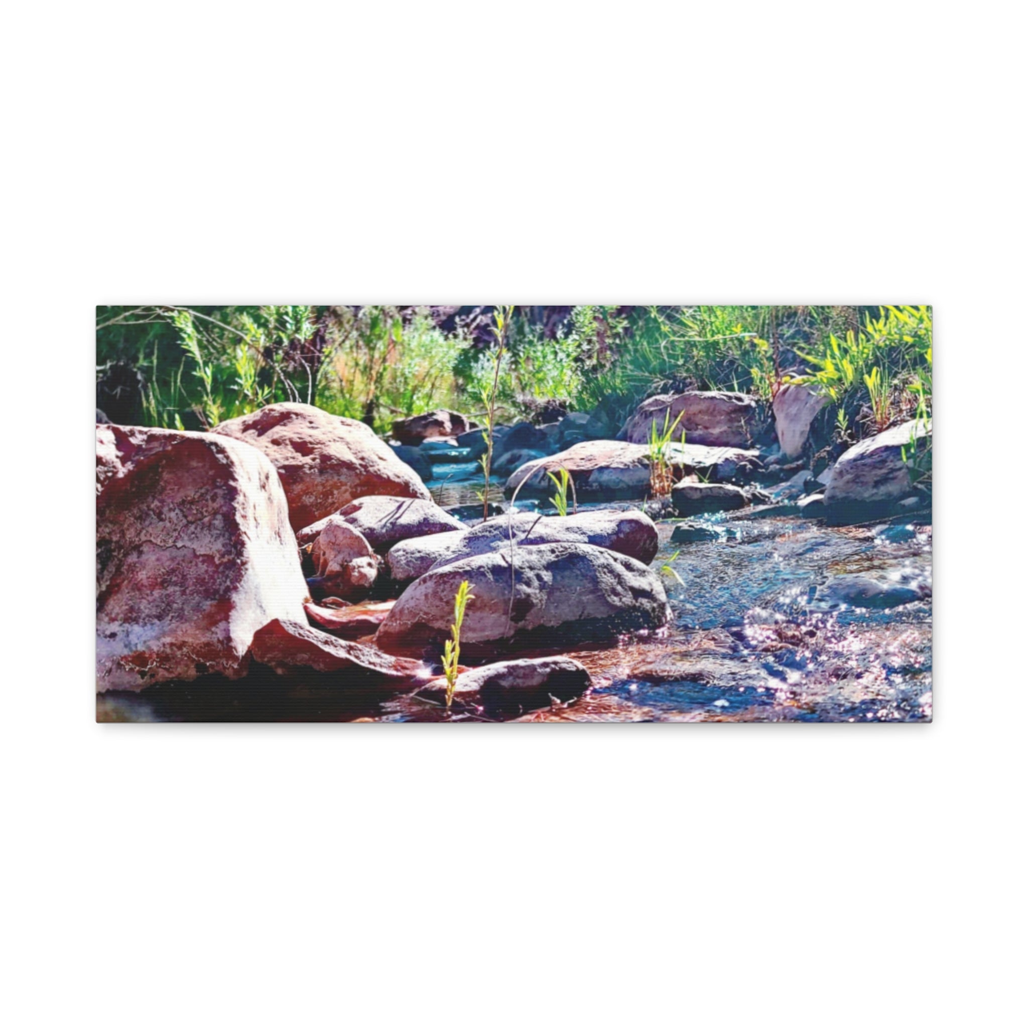 White Water Stream Art Canvas