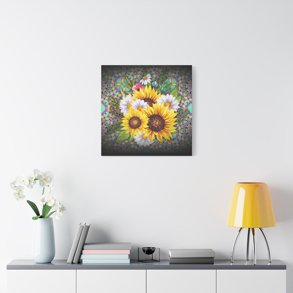 Floral Art Canvas Print, Wall Décor for Home, Gift for Flower Lovers, Botanical Wall Art, Sunflower Canvas