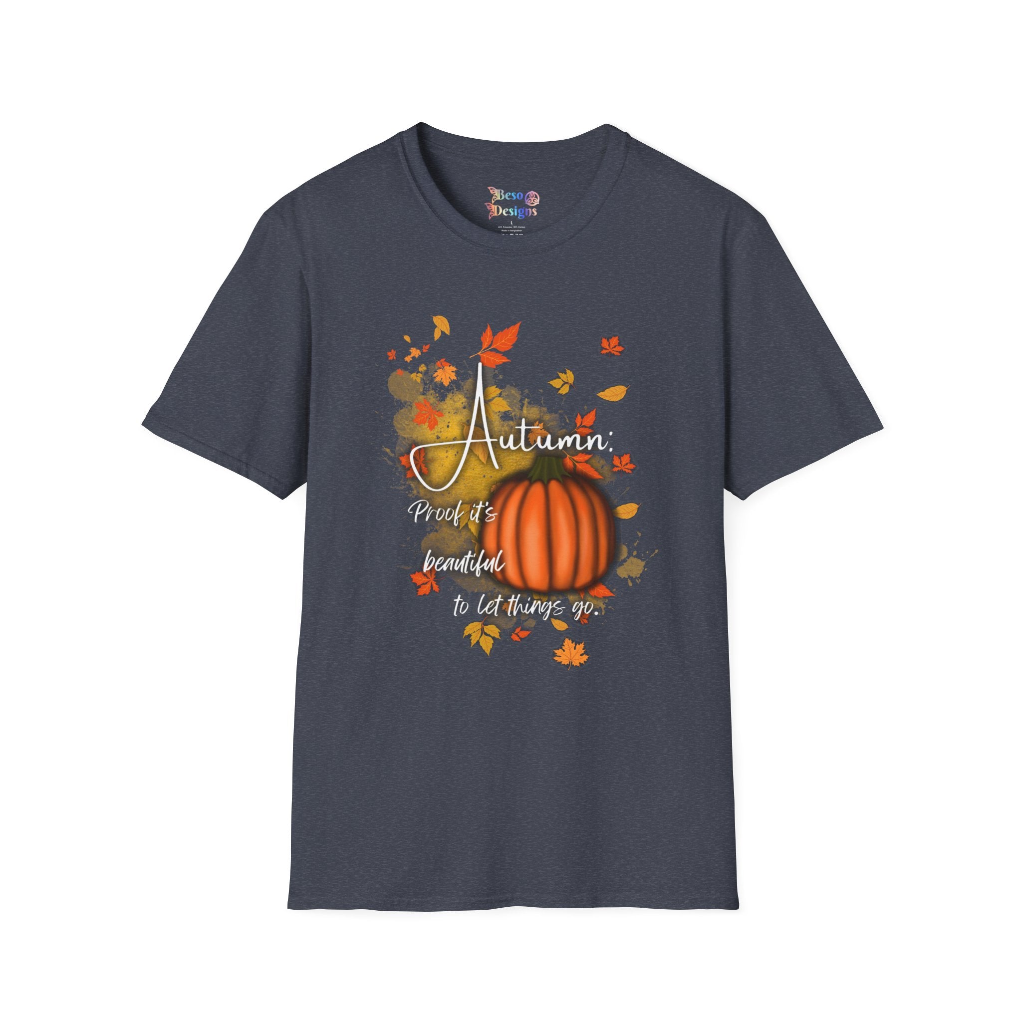 Autumn Vibes Unisex Softstyle T-Shirt, Fall Shirt, Pumpkin Tee, Seasonal Apparel, Comfortable Casual Wear, Perfect for Autumn Celebrations