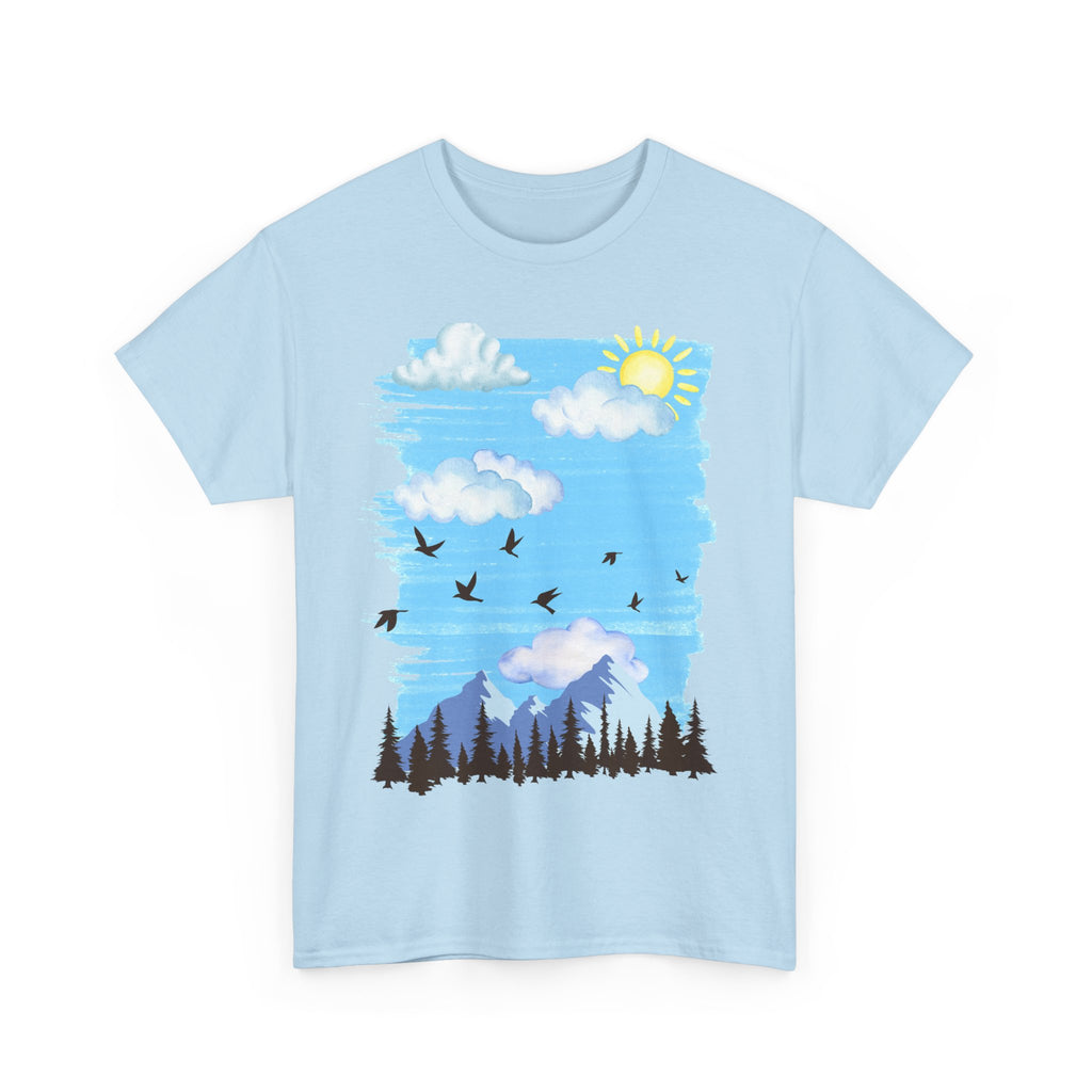 Sunny Sky Nature Tee, Comfortable T-Shirt for Outdoor Lovers, Unisex Tee for Hiking, Gifts for Nature Enthusiasts, Casual Wear, Summer Style