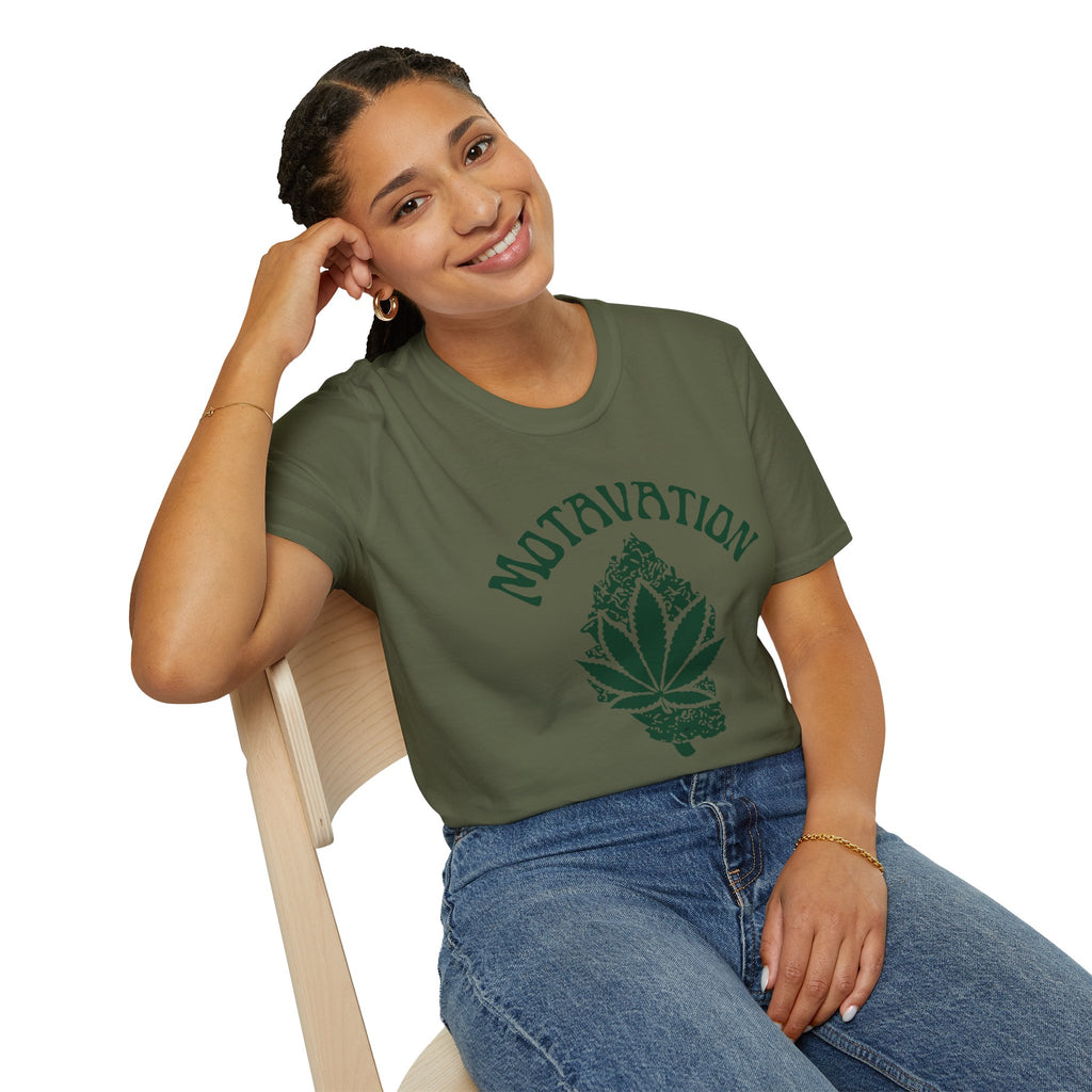 Marijuana Leaf and Bud Unisex T-Shirt - Motavation Design