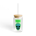 Toxic Skull Sipper Glass, 16oz – Fun Drinkware, Halloween Party Decor, Gift for Goth Lovers, Eco-Friendly Straw Cup, Stylish Hydration