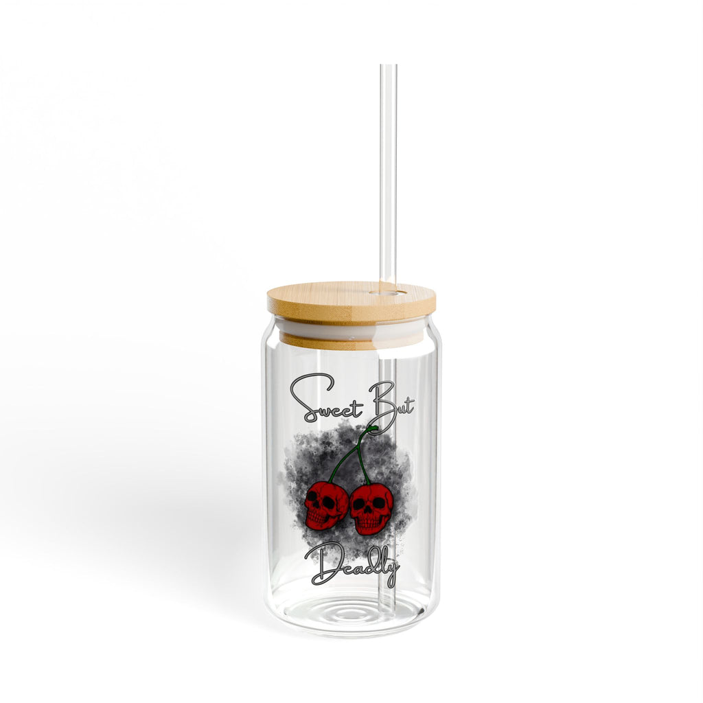 Skull Cherries 16oz Glass Sipper — "Sweet but Deadly"