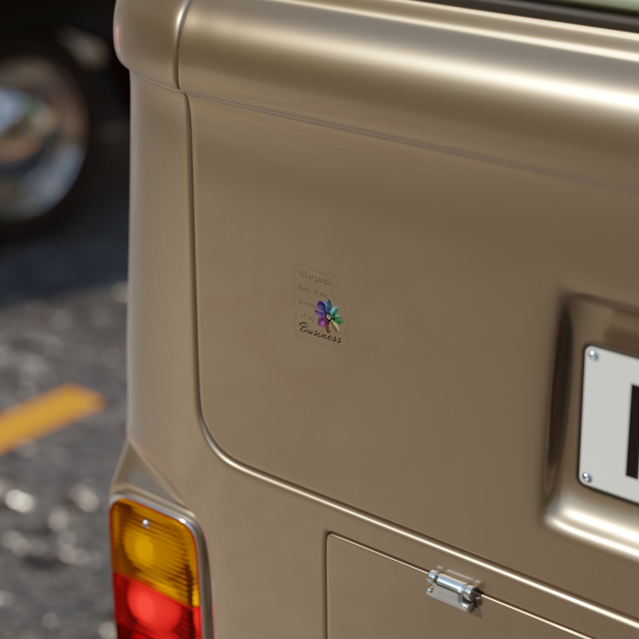Stickers - Rainbow Flower Design - 'What People Think of Me Is None of My Business'