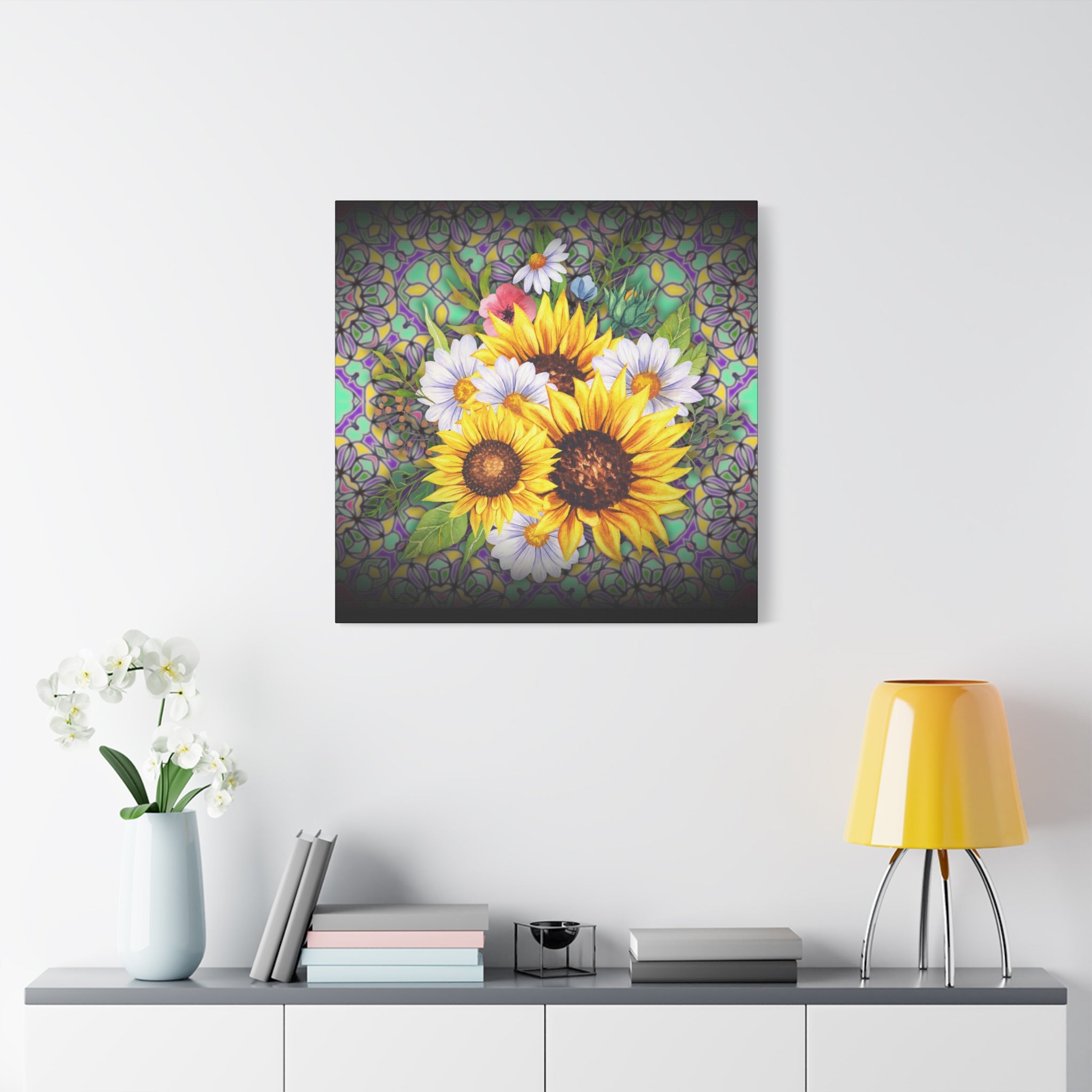 Floral Art Canvas Print, Wall Décor for Home, Gift for Flower Lovers, Botanical Wall Art, Sunflower Canvas