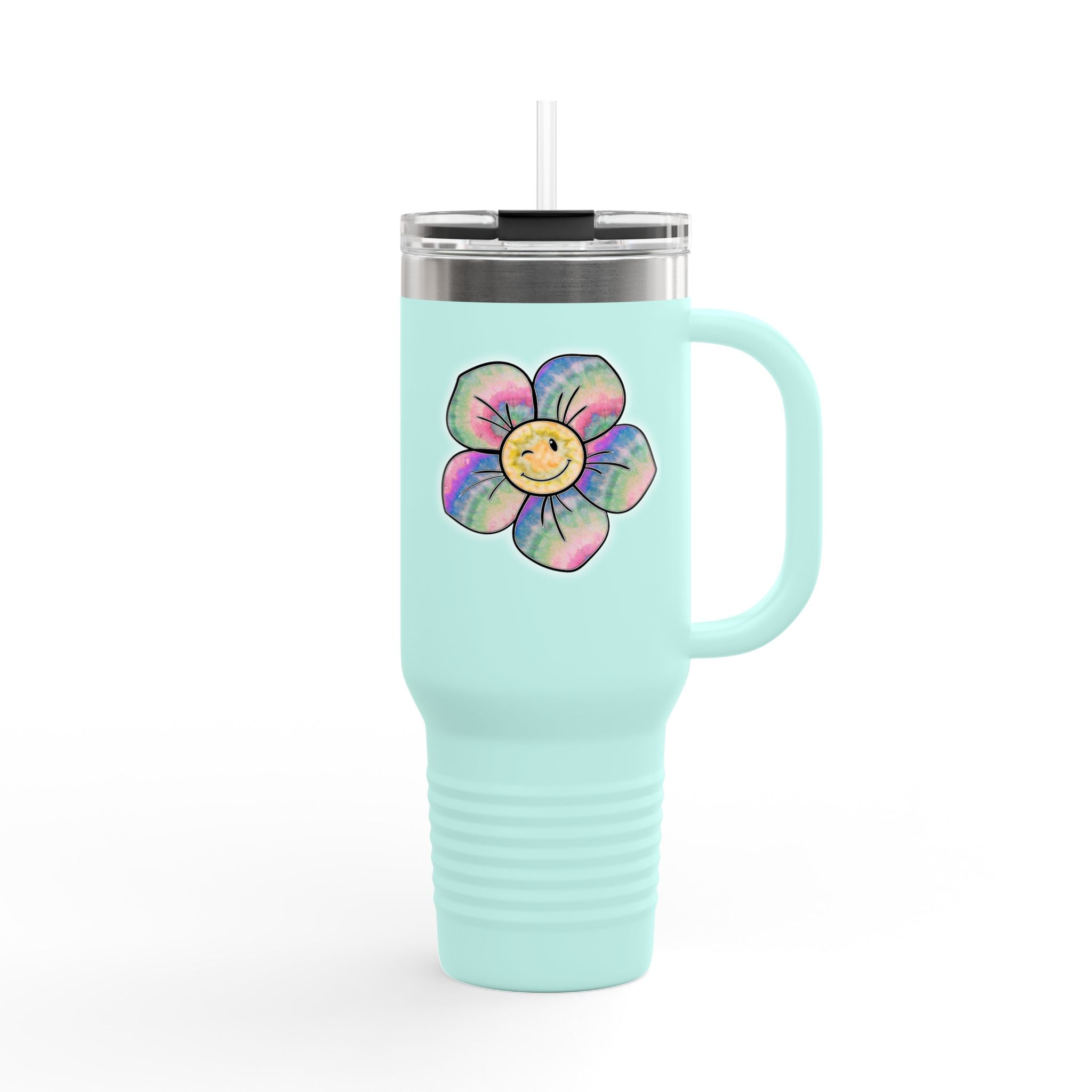Vibrant Flower Insulated Travel Mug, 40oz - Colorful Drinkware for Road Trips, Picnics, Summer Gatherings, Gifts for Nature Lovers, [...]