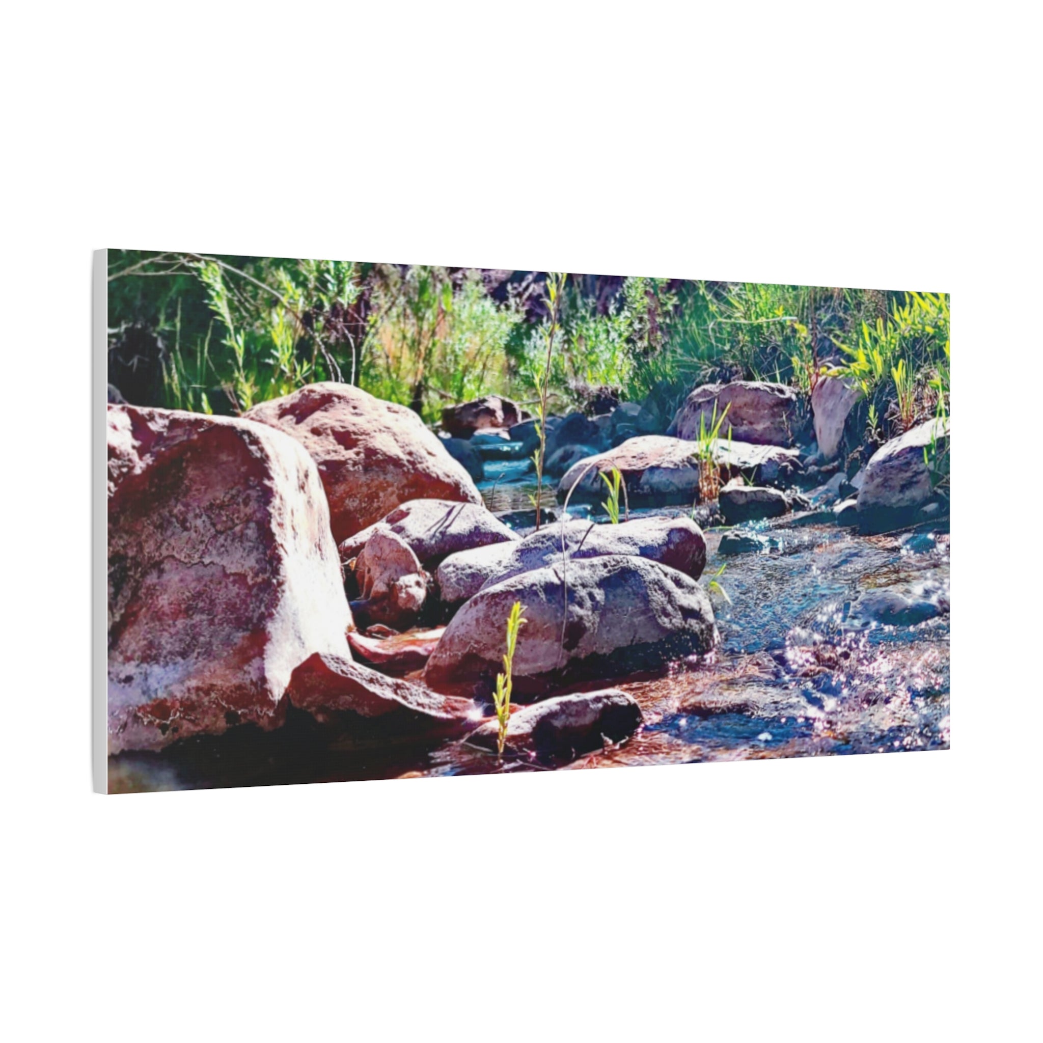 White Water Stream Art Canvas