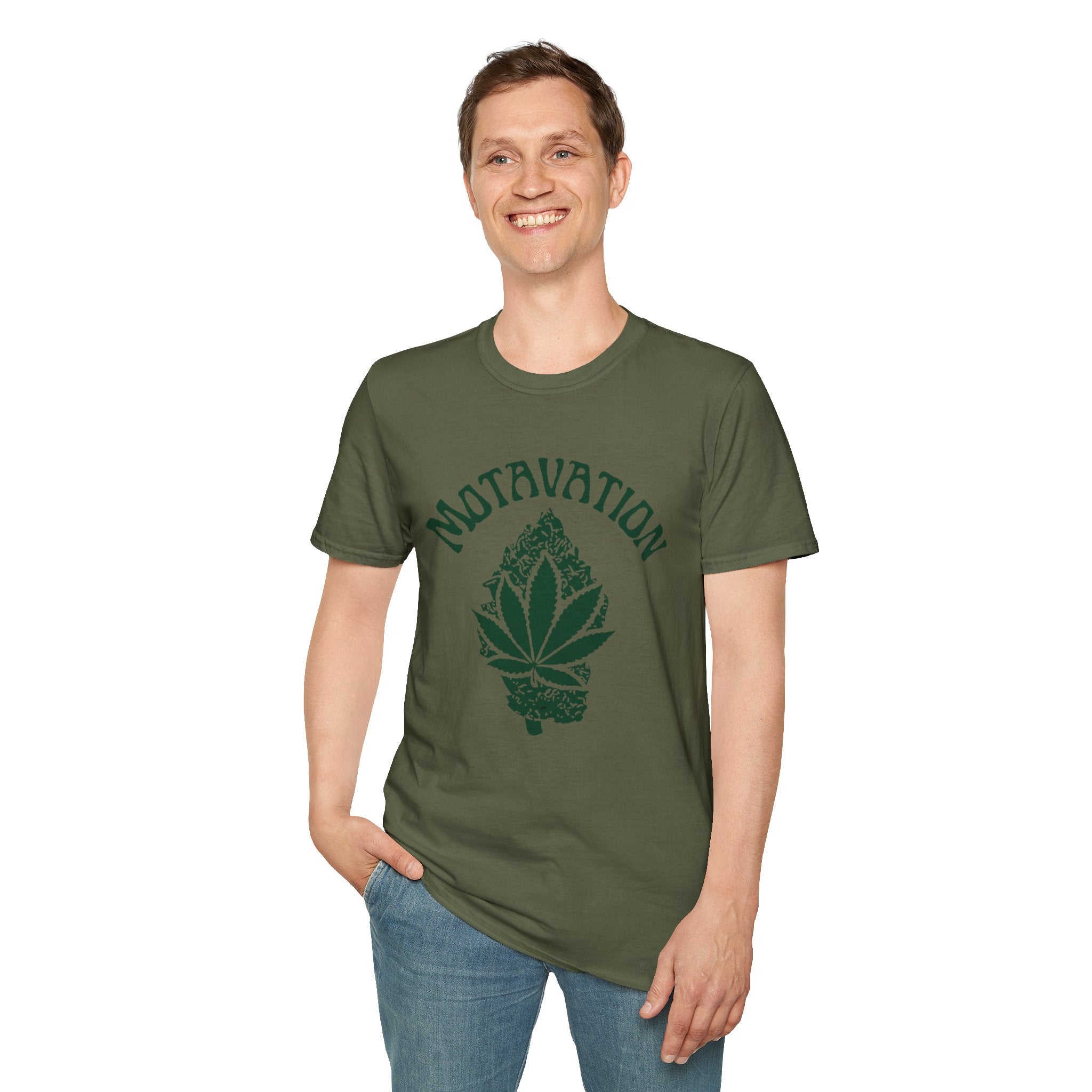 Marijuana Leaf and Bud Unisex T-Shirt - Motavation Design