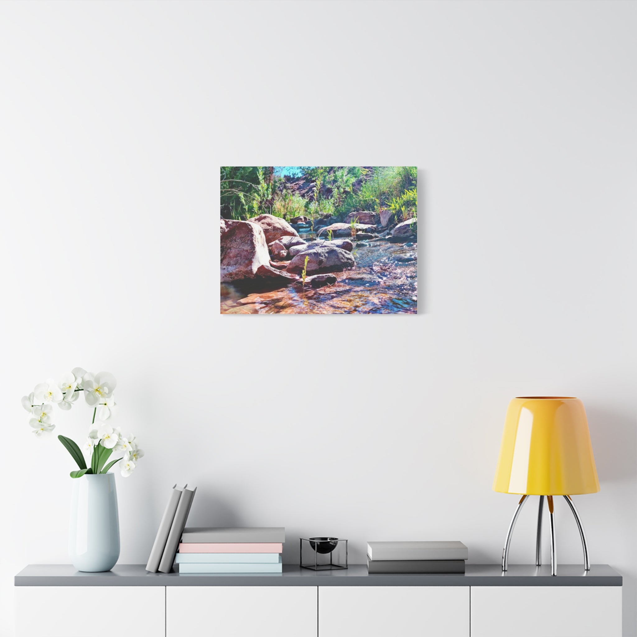 White Water Stream Art Canvas