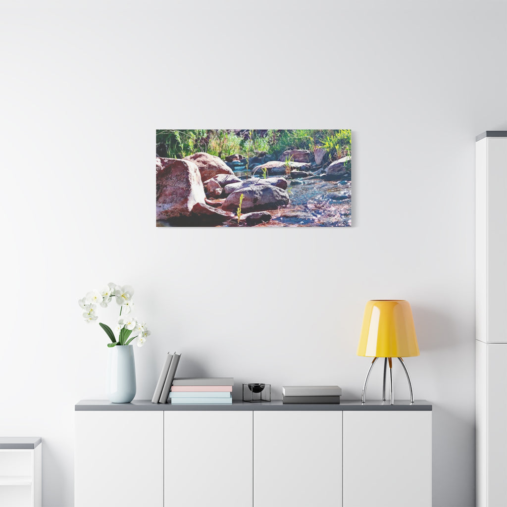 White Water Stream Art Canvas