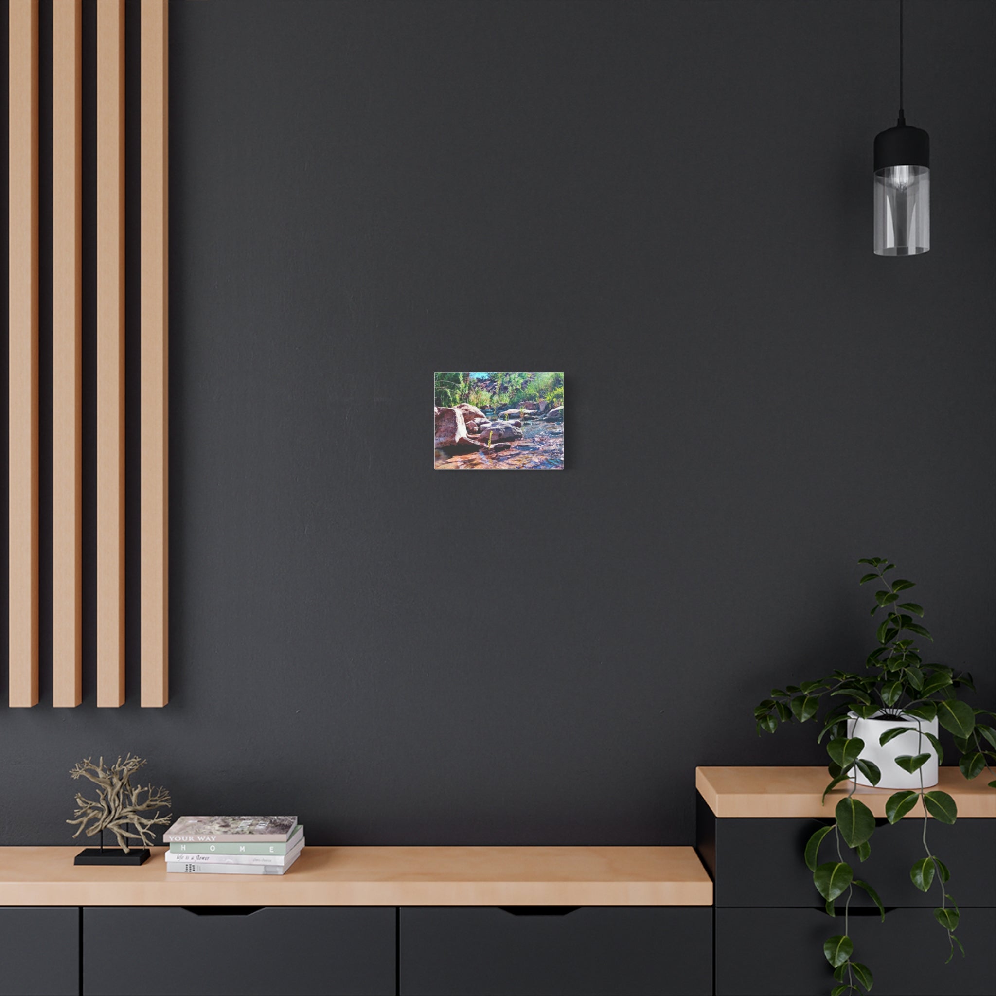 White Water Stream Art Canvas