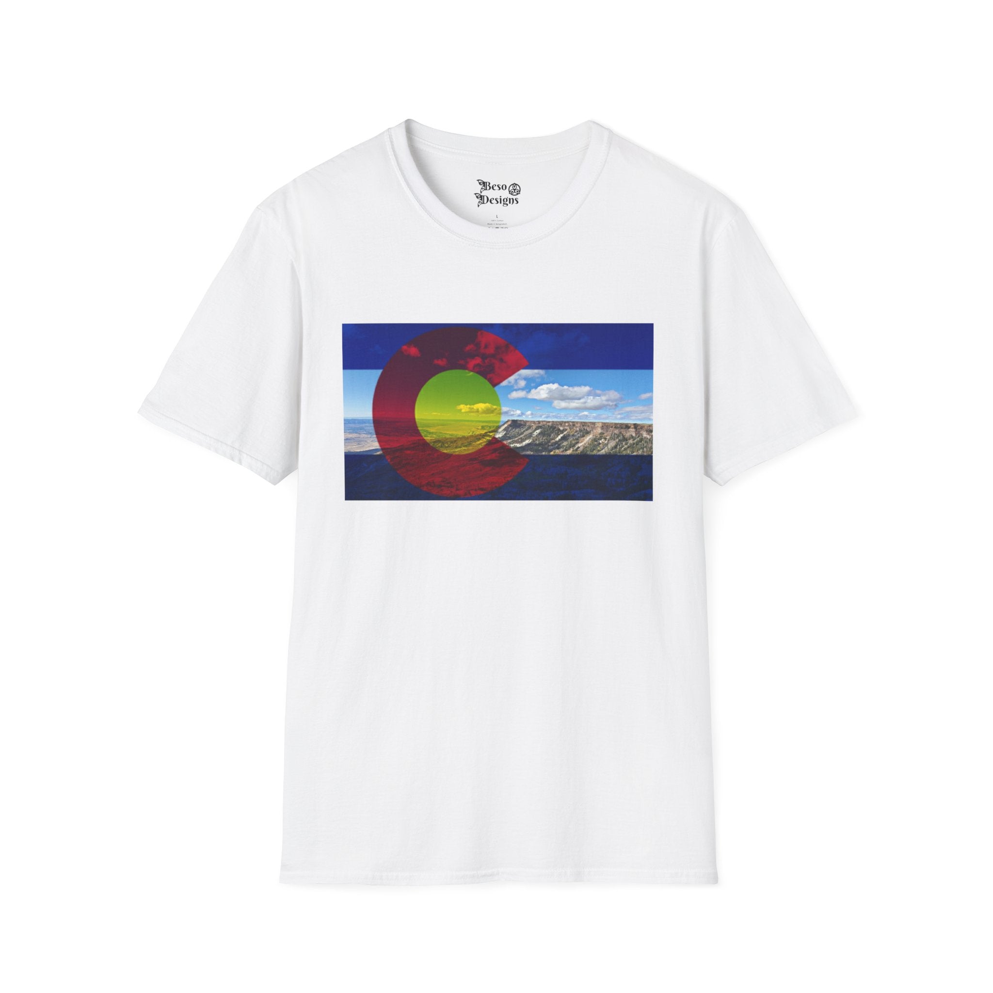 The Grand Mesa Colorado Unisex Softstyle T-Shirt, Outdoor Adventure Tee, Gift for Travelers, Nature Lover Apparel, Relaxed Fit Shirt