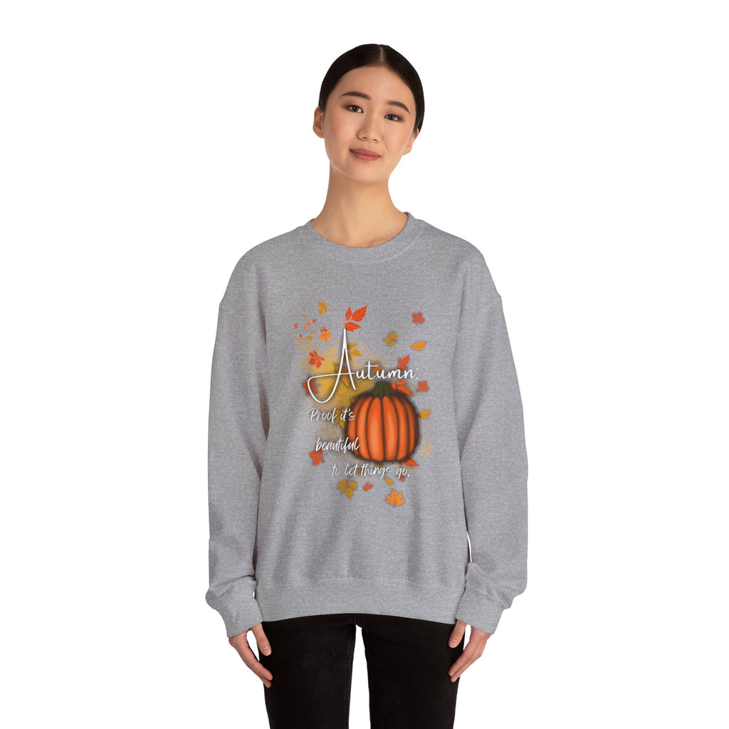 Autumn Vibes Crewneck Sweatshirt - Fall Fashion, Pumpkin Sweatshirt, Cozy Sweater for Thanksgiving, Seasonal Apparel, Autumn Gift