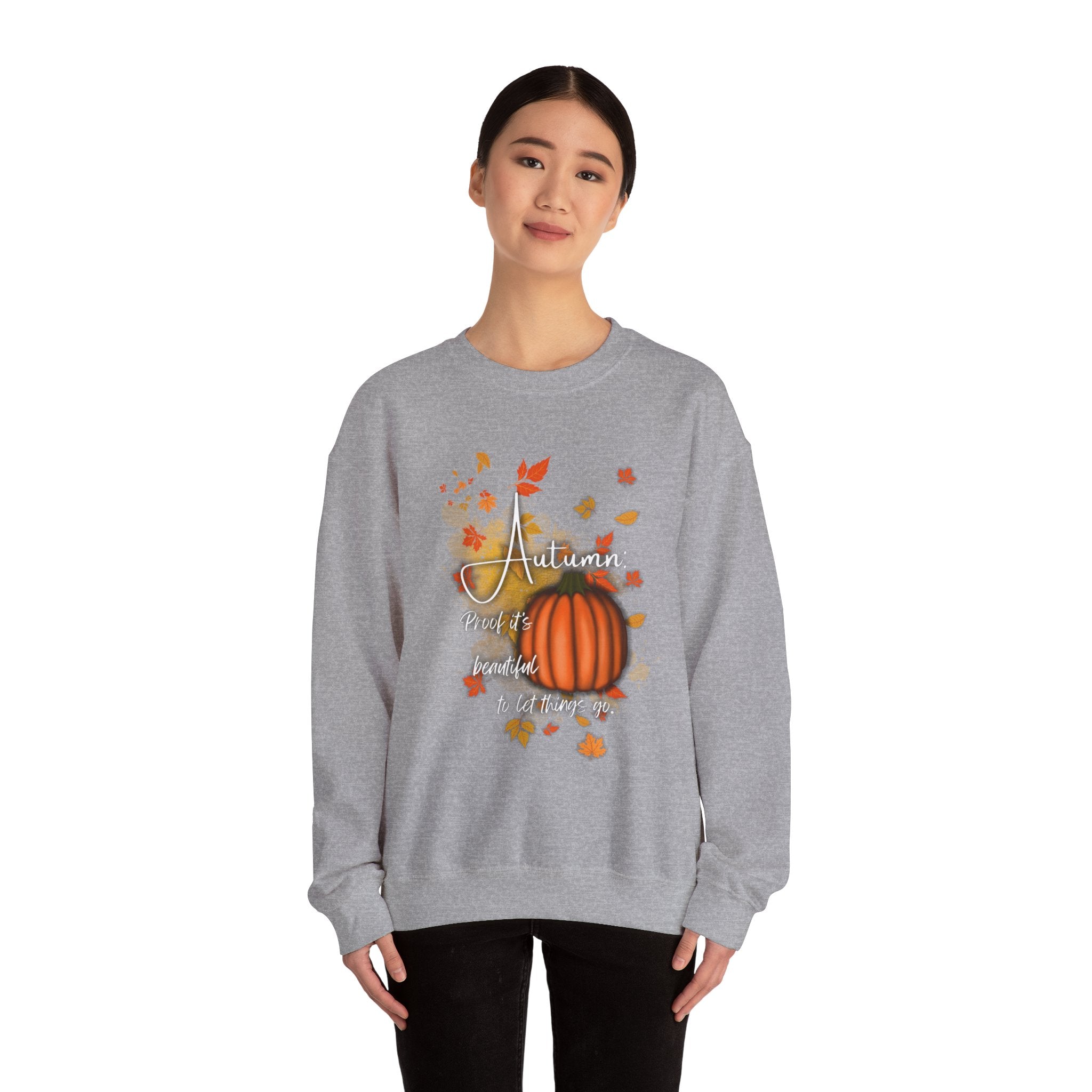 Autumn Vibes Crewneck Sweatshirt - Fall Fashion, Pumpkin Sweatshirt, Cozy Sweater for Thanksgiving, Seasonal Apparel, Autumn Gift
