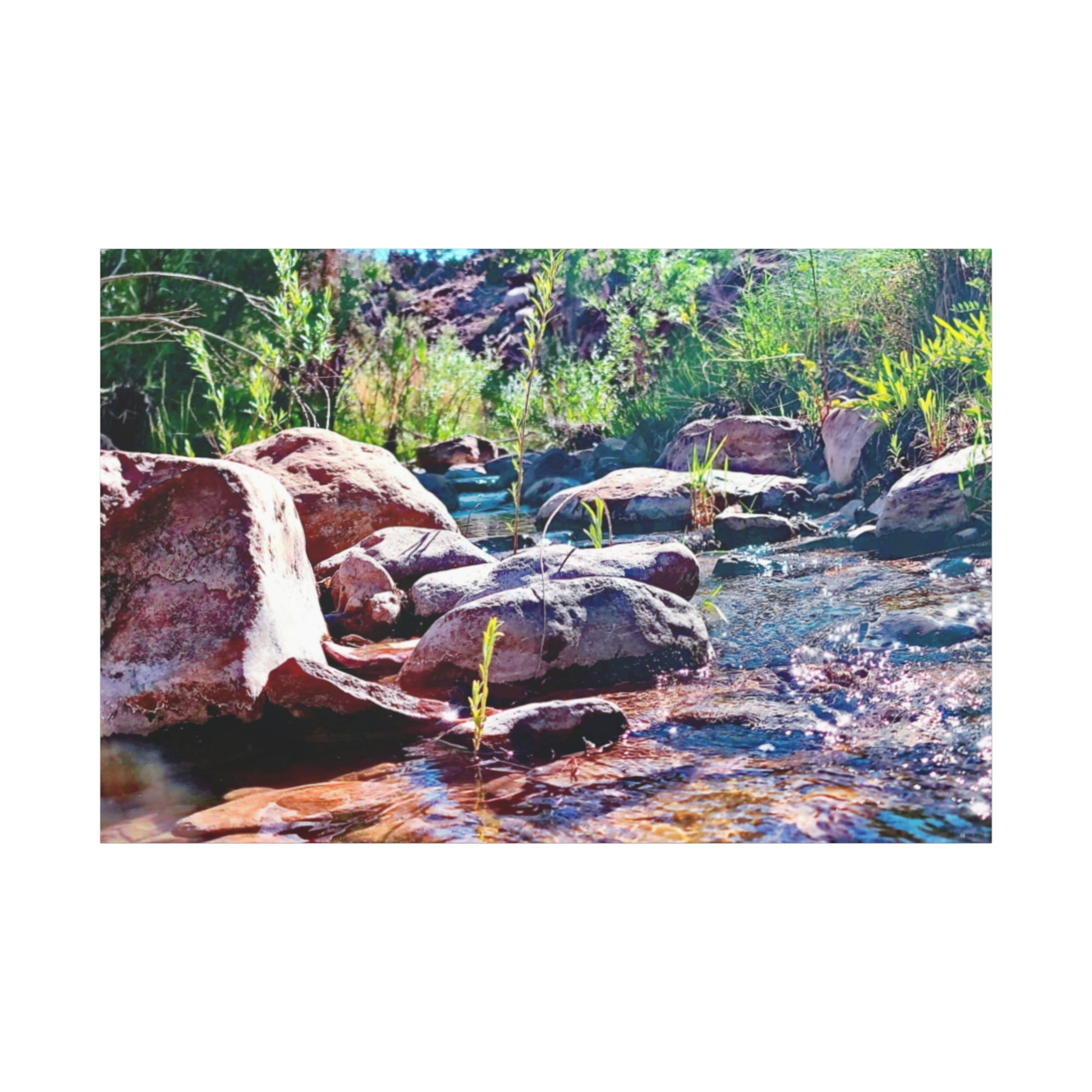 White Water Stream Art Canvas