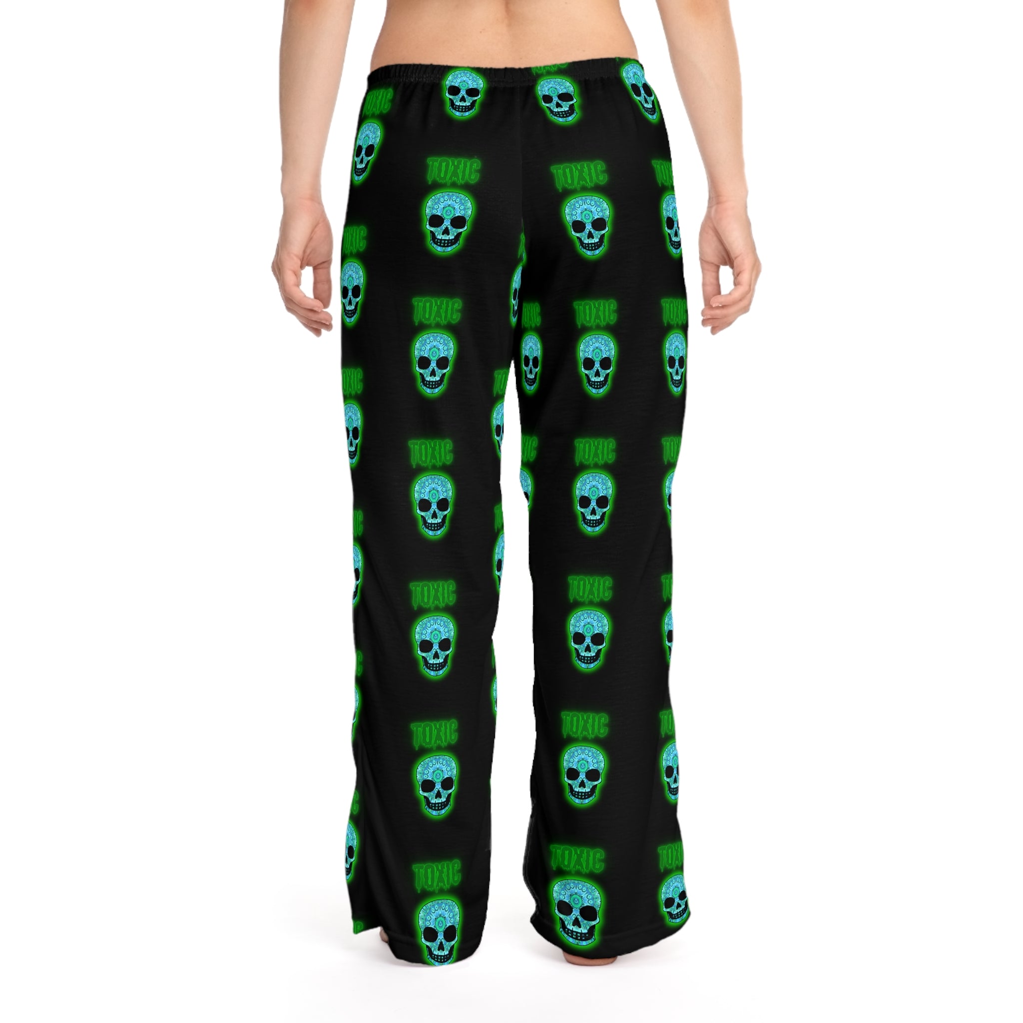 Halloween Skull Women's Pajama Pants, Cute Lounge Wear, Spooky Sleep Pants, Gift for Her, Cozy Nightwear