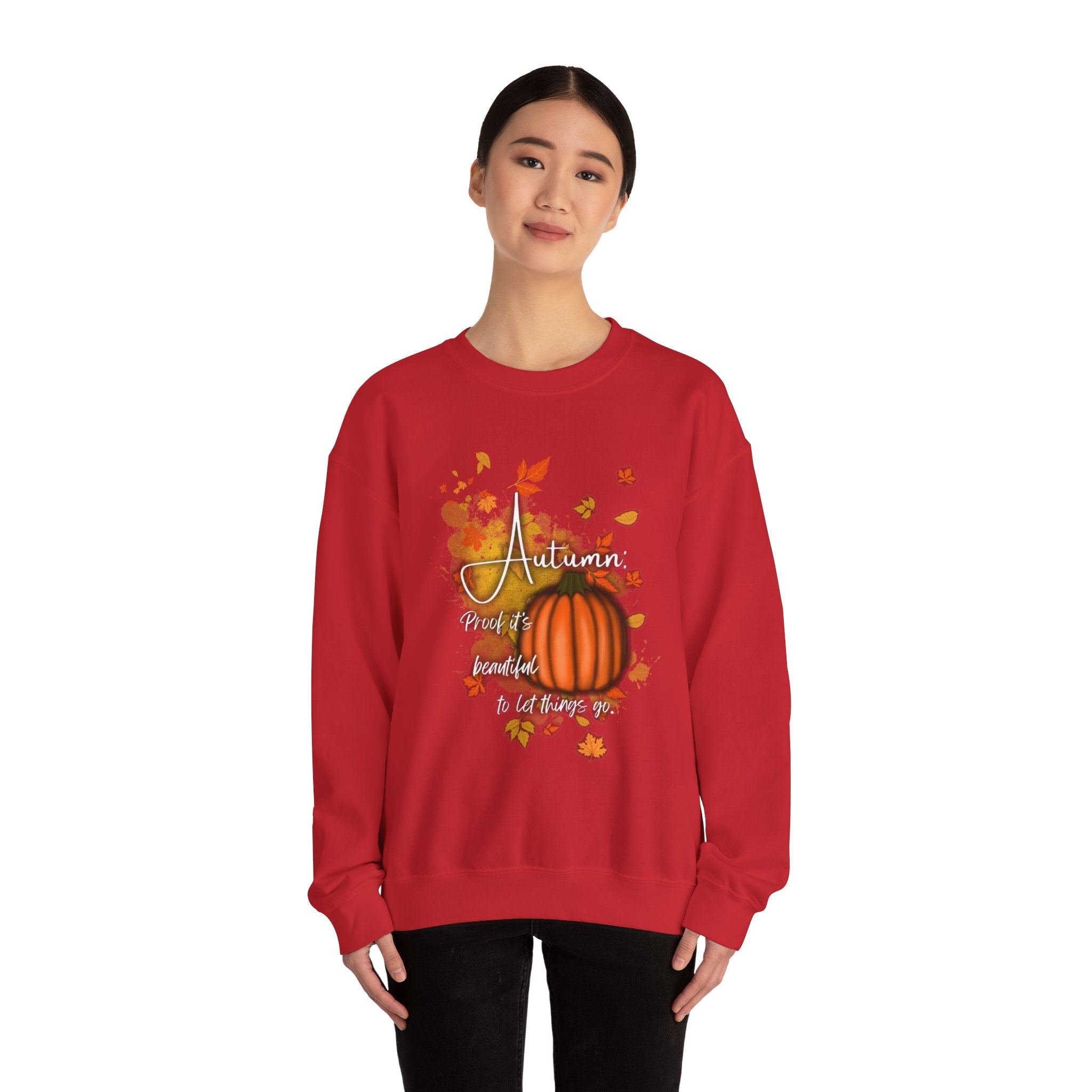 Autumn Vibes Crewneck Sweatshirt - Fall Fashion, Pumpkin Sweatshirt, Cozy Sweater for Thanksgiving, Seasonal Apparel, Autumn Gift
