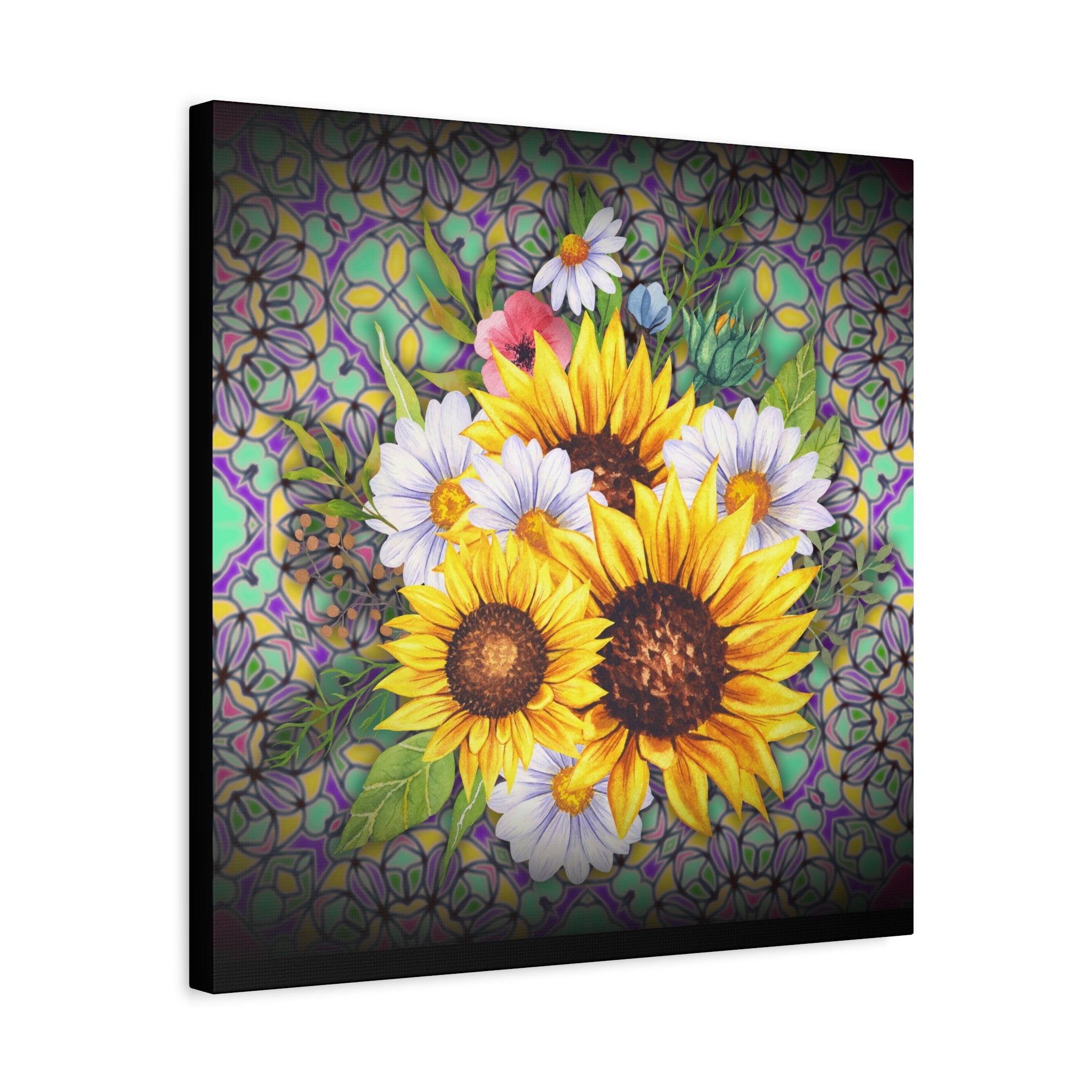 Floral Art Canvas Print, Wall Décor for Home, Gift for Flower Lovers, Botanical Wall Art, Sunflower Canvas