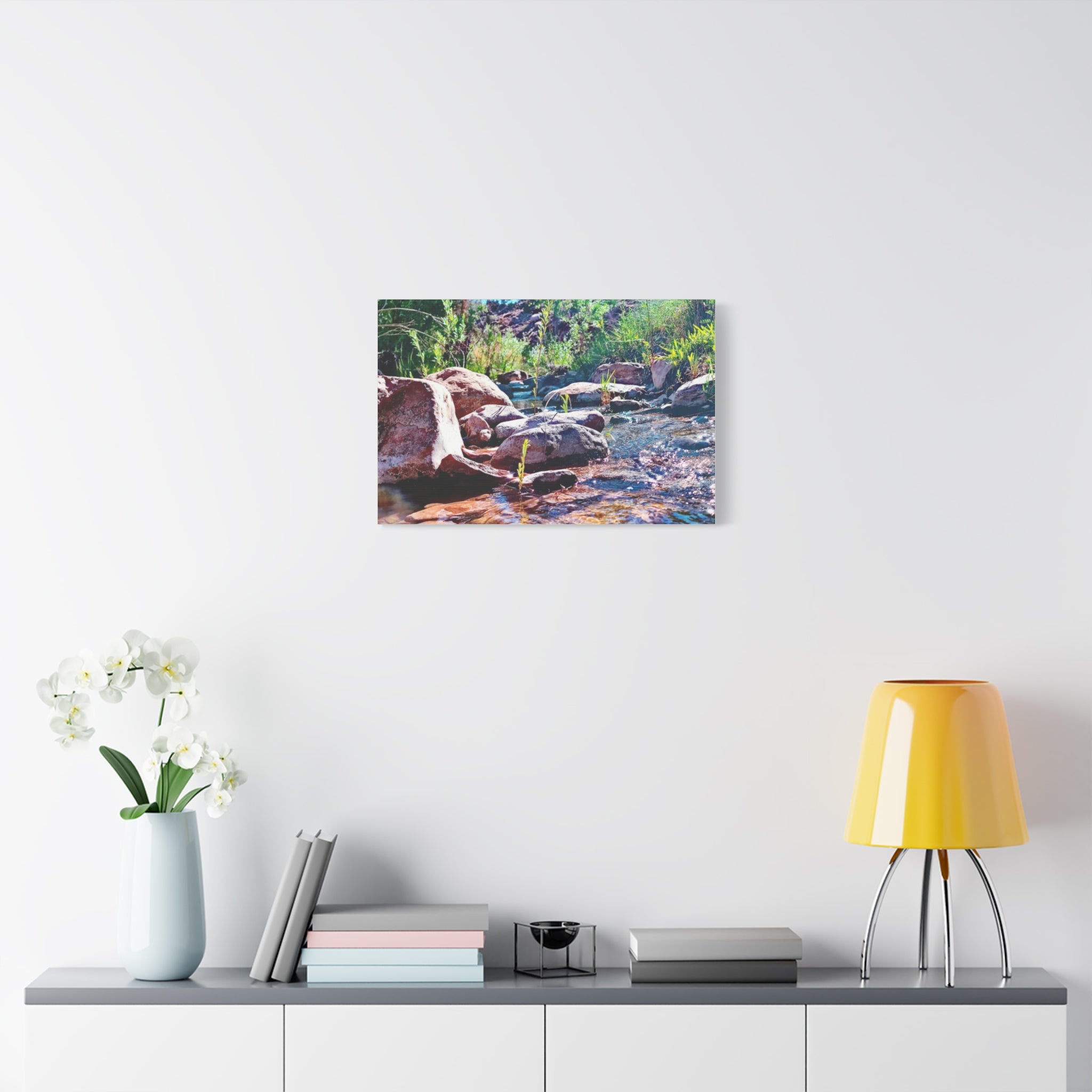 White Water Stream Art Canvas
