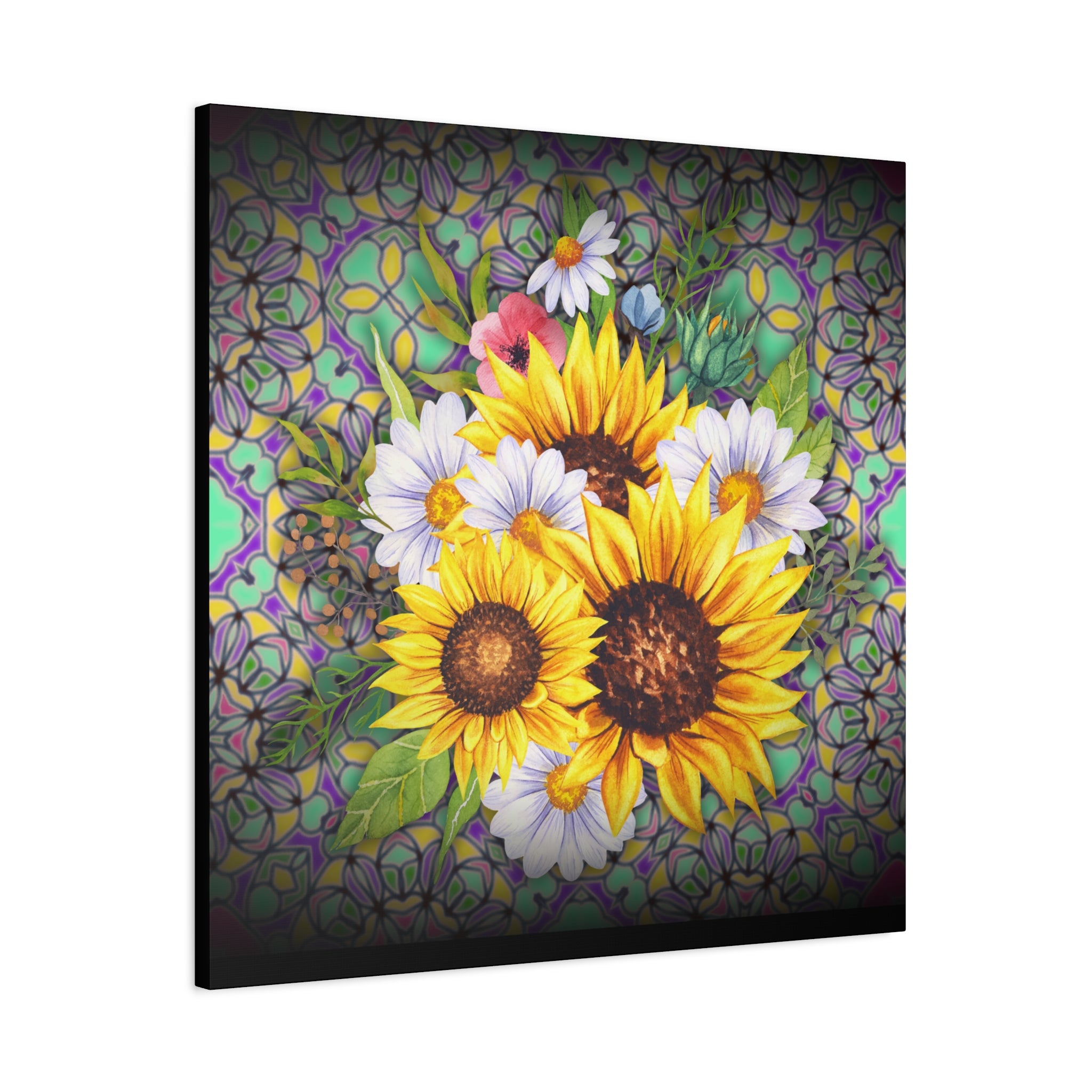 Floral Art Canvas Print, Wall Décor for Home, Gift for Flower Lovers, Botanical Wall Art, Sunflower Canvas
