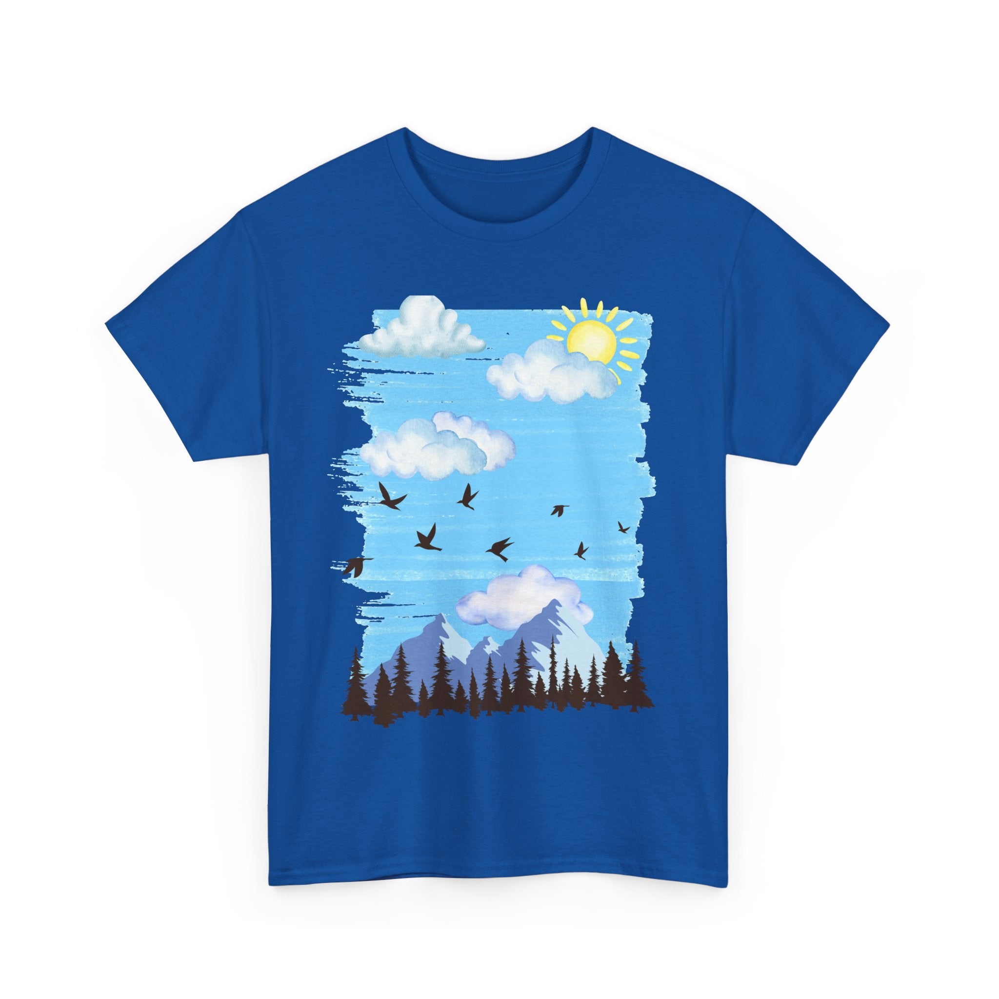 Sunny Sky Nature Tee, Comfortable T-Shirt for Outdoor Lovers, Unisex Tee for Hiking, Gifts for Nature Enthusiasts, Casual Wear, Summer Style