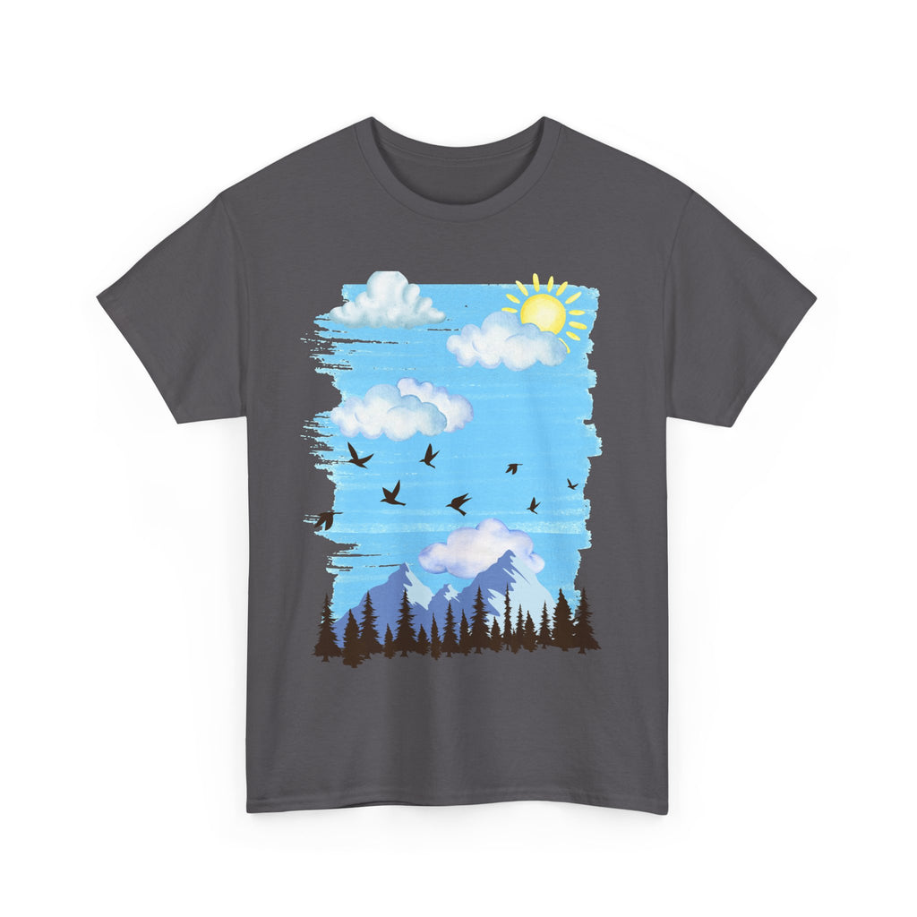 Sunny Sky Nature Tee, Comfortable T-Shirt for Outdoor Lovers, Unisex Tee for Hiking, Gifts for Nature Enthusiasts, Casual Wear, Summer Style