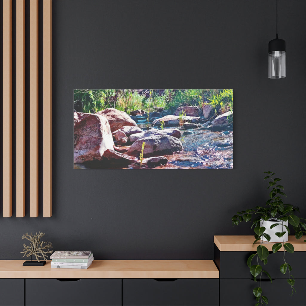 White Water Stream Art Canvas